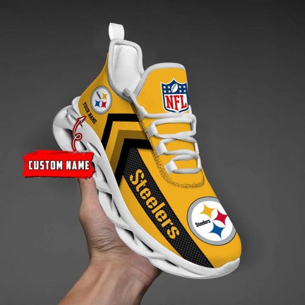 Pittsburgh Steelers Black Max Soul Shoes 2026 Versions Custom Name 638