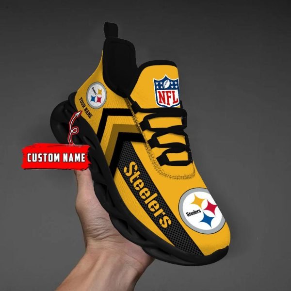 Pittsburgh Steelers Black Max Soul Shoes 2026 Versions Custom Name 638