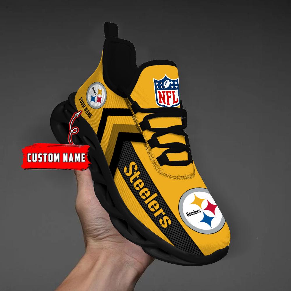 Pittsburgh Steelers Black Max Soul Shoes 2026 Versions Custom Name 638