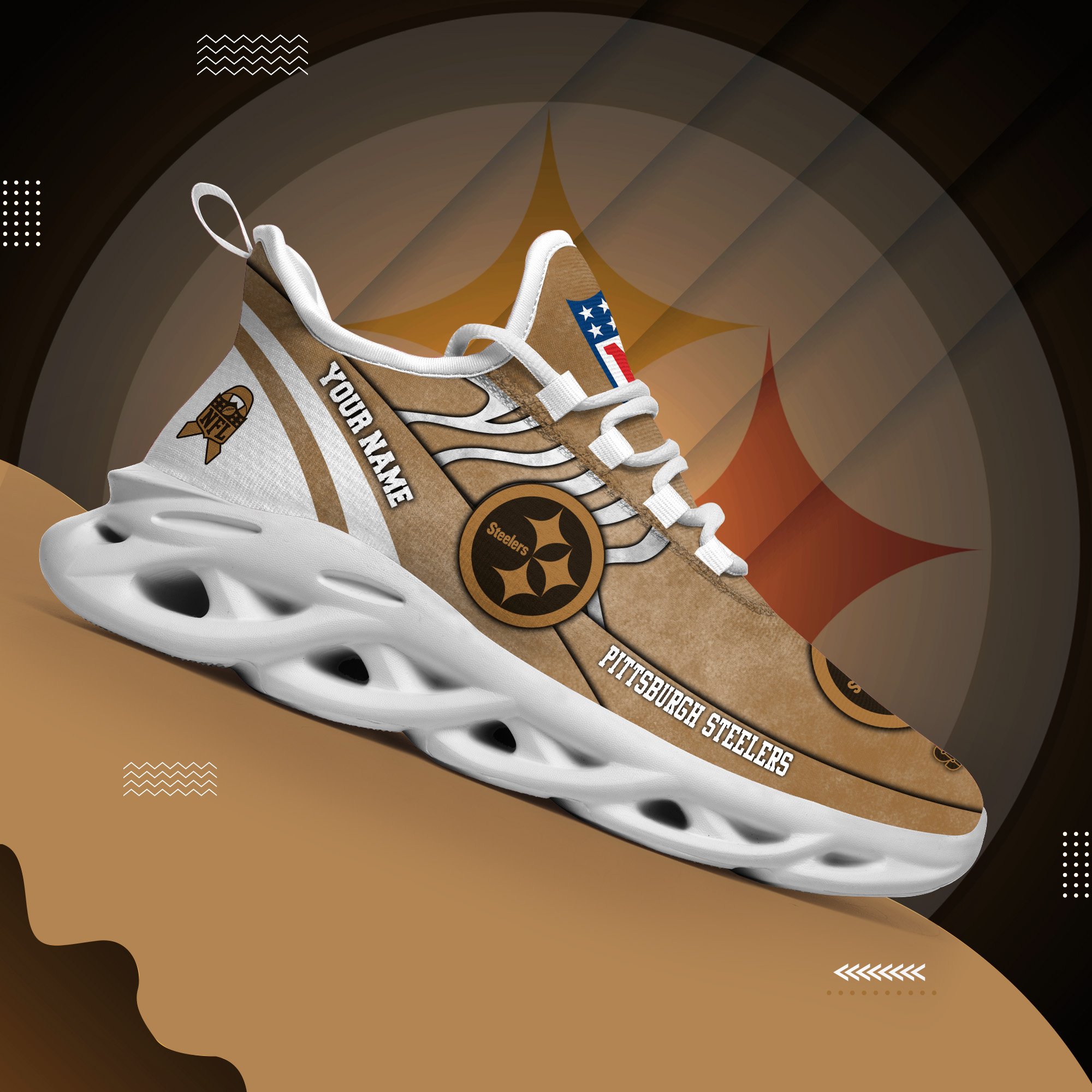 Pittsburgh Steelers Black Max Soul Shoes 2026 Versions Custom Your Name And Number 264