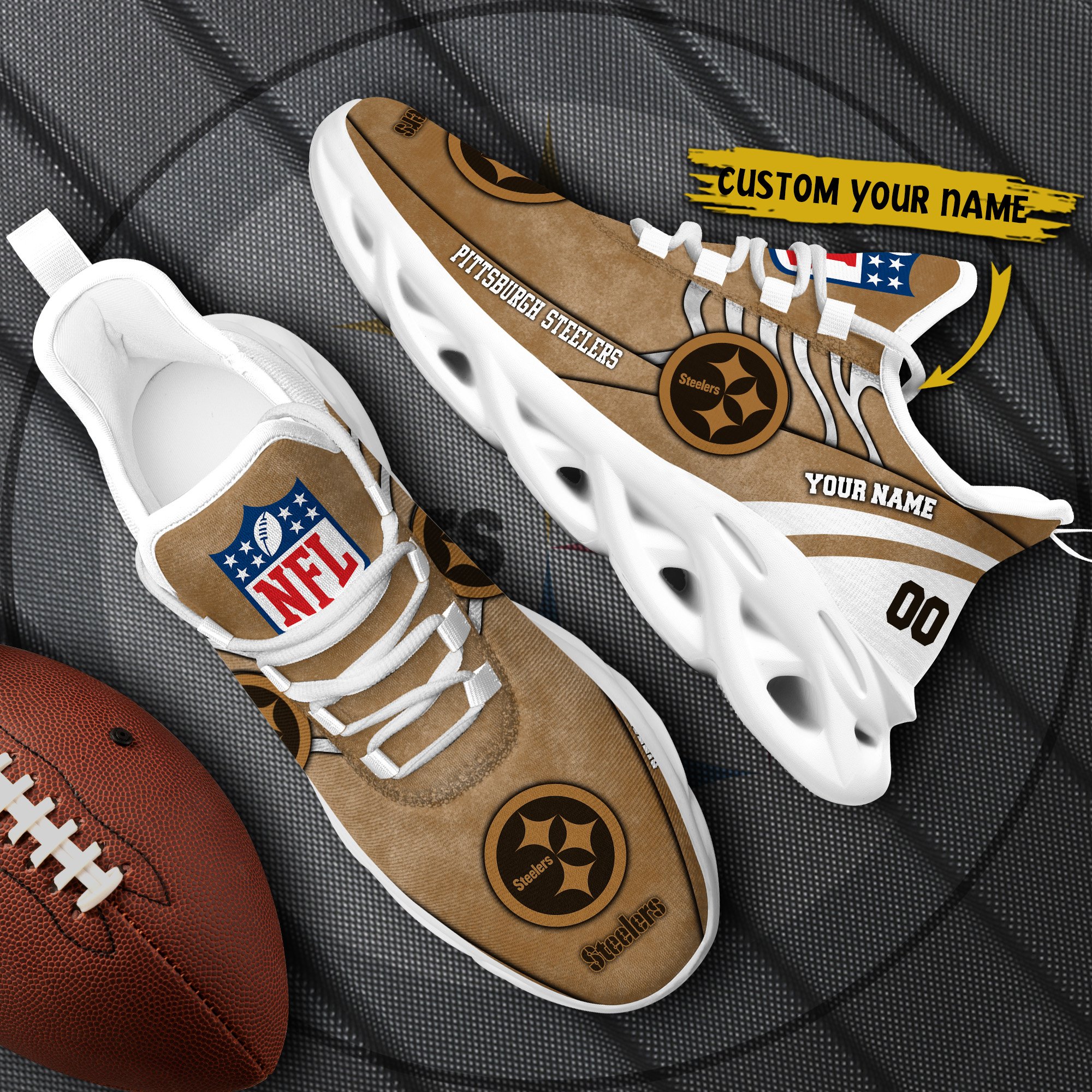 Pittsburgh Steelers Black Max Soul Shoes 2026 Versions Custom Your Name And Number 264
