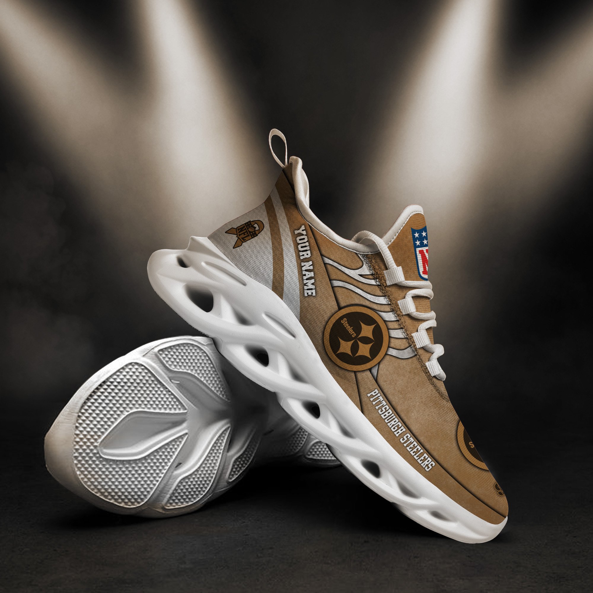 Pittsburgh Steelers Black Max Soul Shoes 2026 Versions Custom Your Name And Number 264