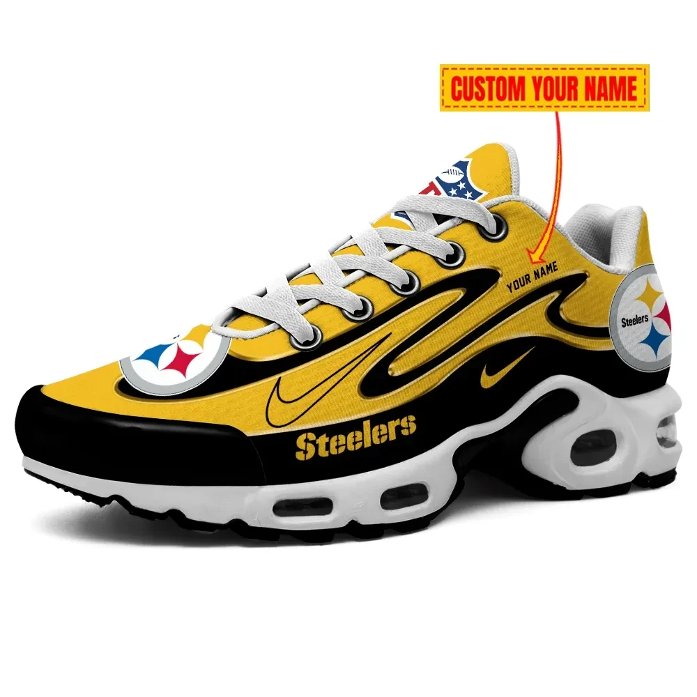 Pittsburgh Steelers Personalized Name Team Mix Colors V2 TN Air Max Shoes Air Cushion Sneakers