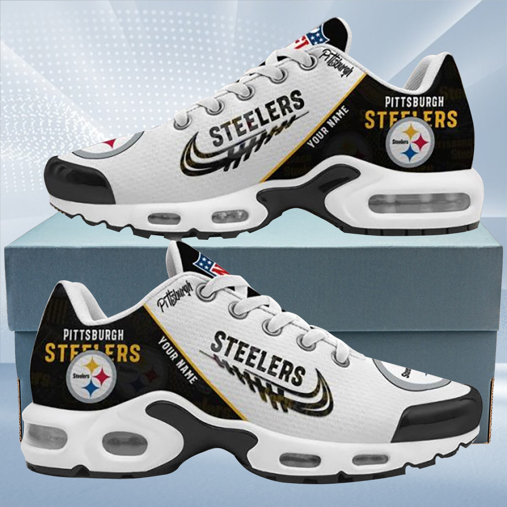Pittsburgh Steelers Personalized Name Team Mix Colors Wing Logo TN Air Max Shoes Air Cushion Sneakers