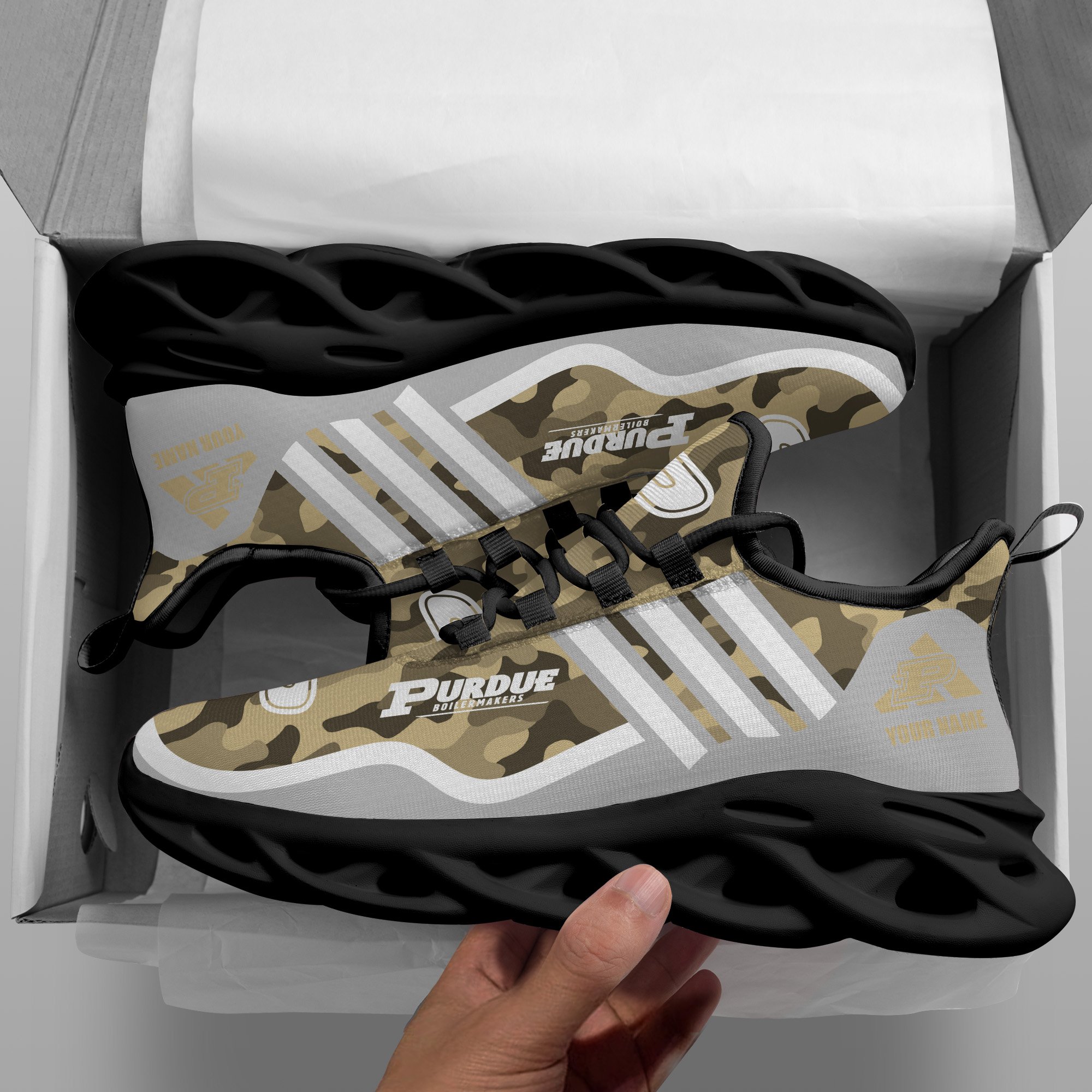 Purdue Boilermakers Black Max Soul Shoes 2026 Versions Custom Name 466