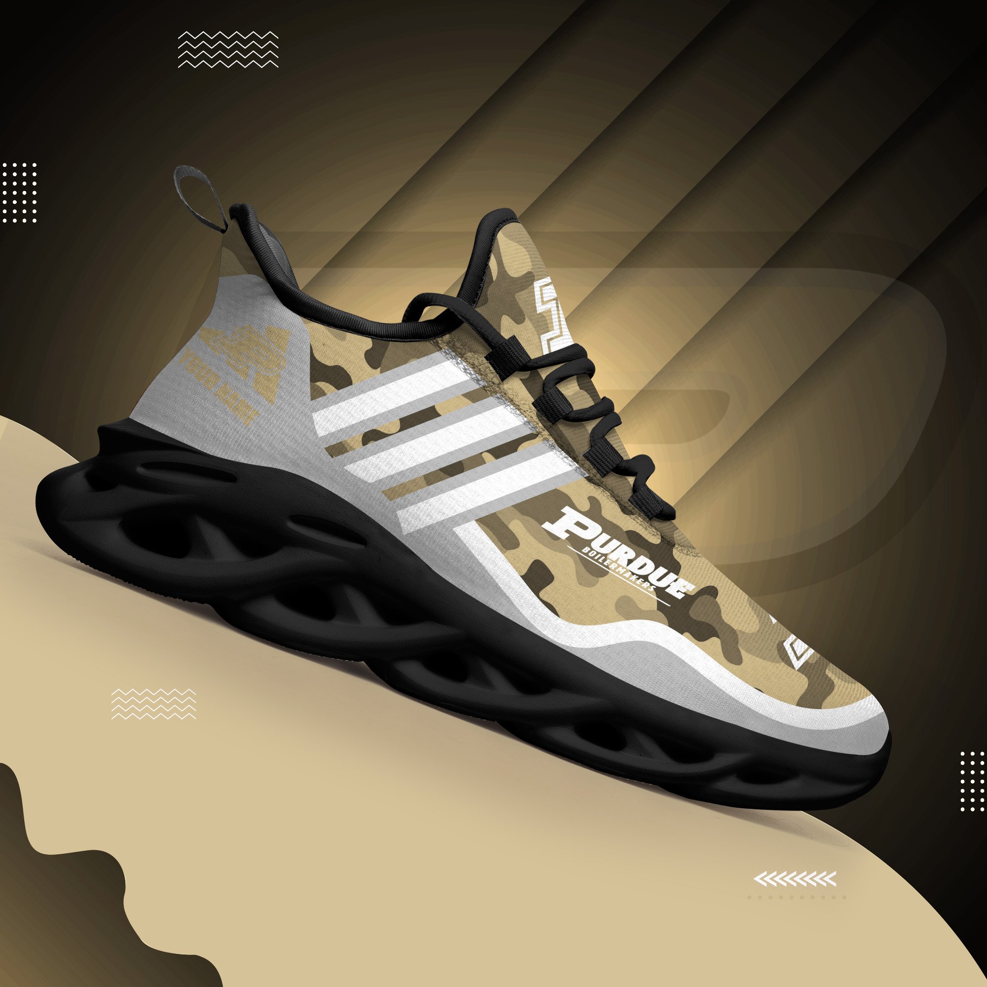 Purdue Boilermakers Black Max Soul Shoes 2026 Versions Custom Name 466