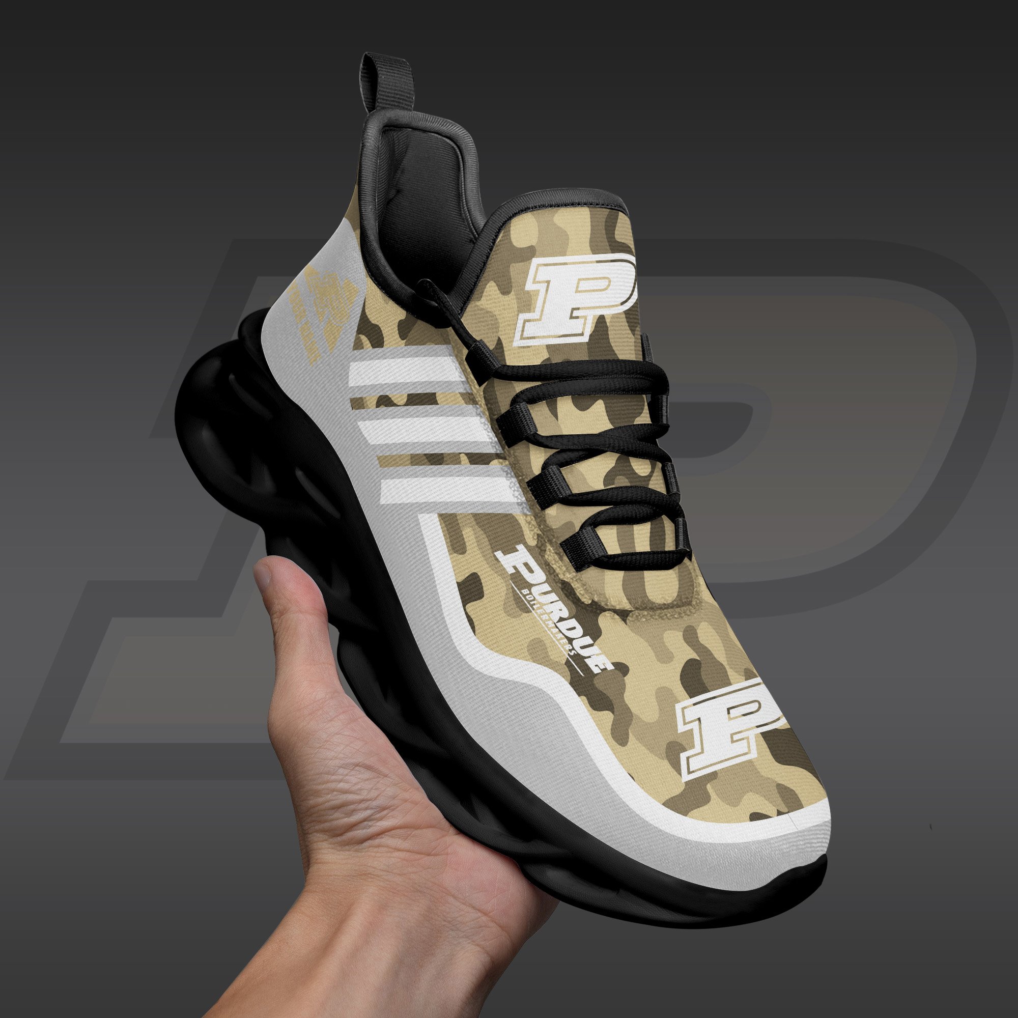 Purdue Boilermakers Black Max Soul Shoes 2026 Versions Custom Name 466