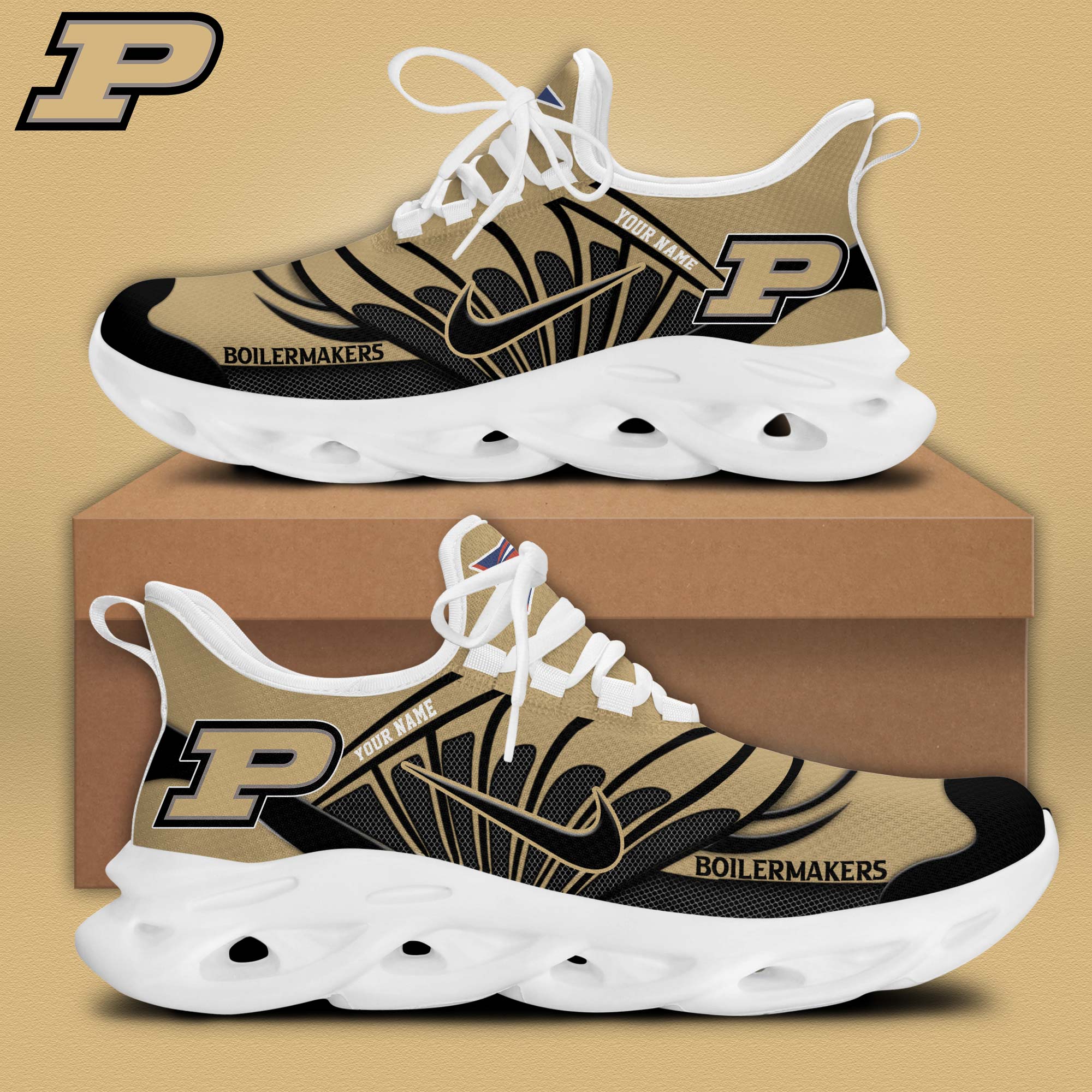 Purdue Football Personalized Max Soul Shoes