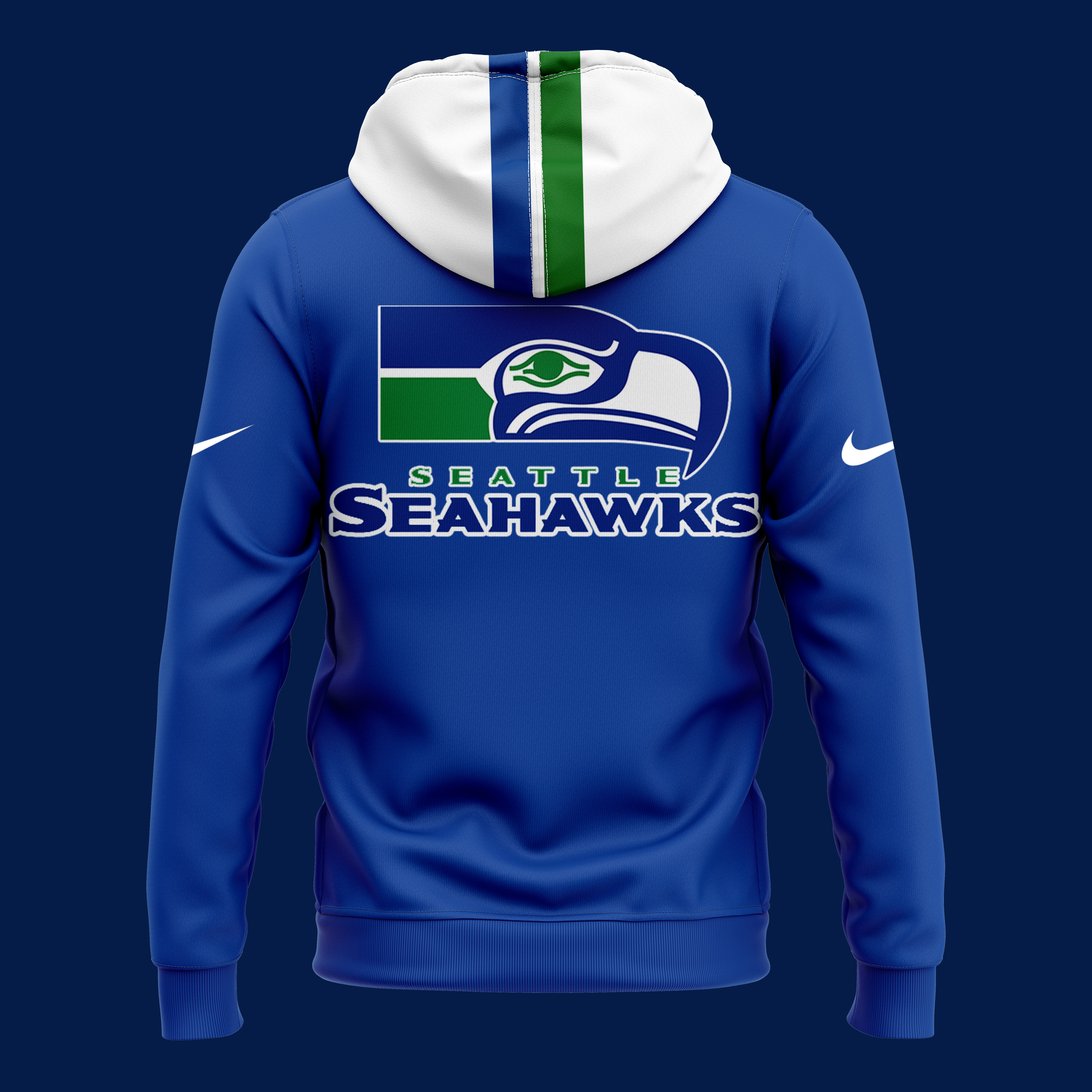 Royal Seattle Seahawks Throwback Game Hoodie