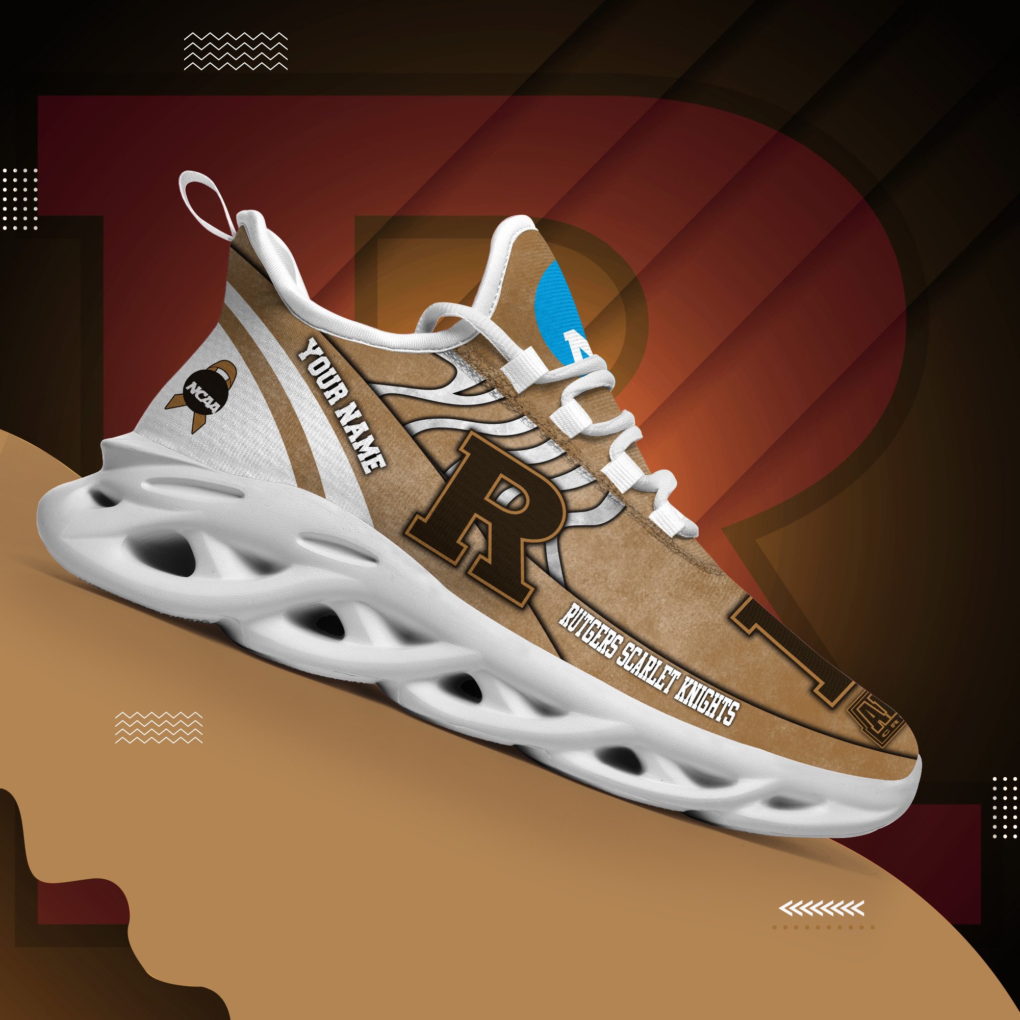 Rutgers Scarlet Knights Black Max Soul Shoes 2026 Versions Custom Your Name And Number 312