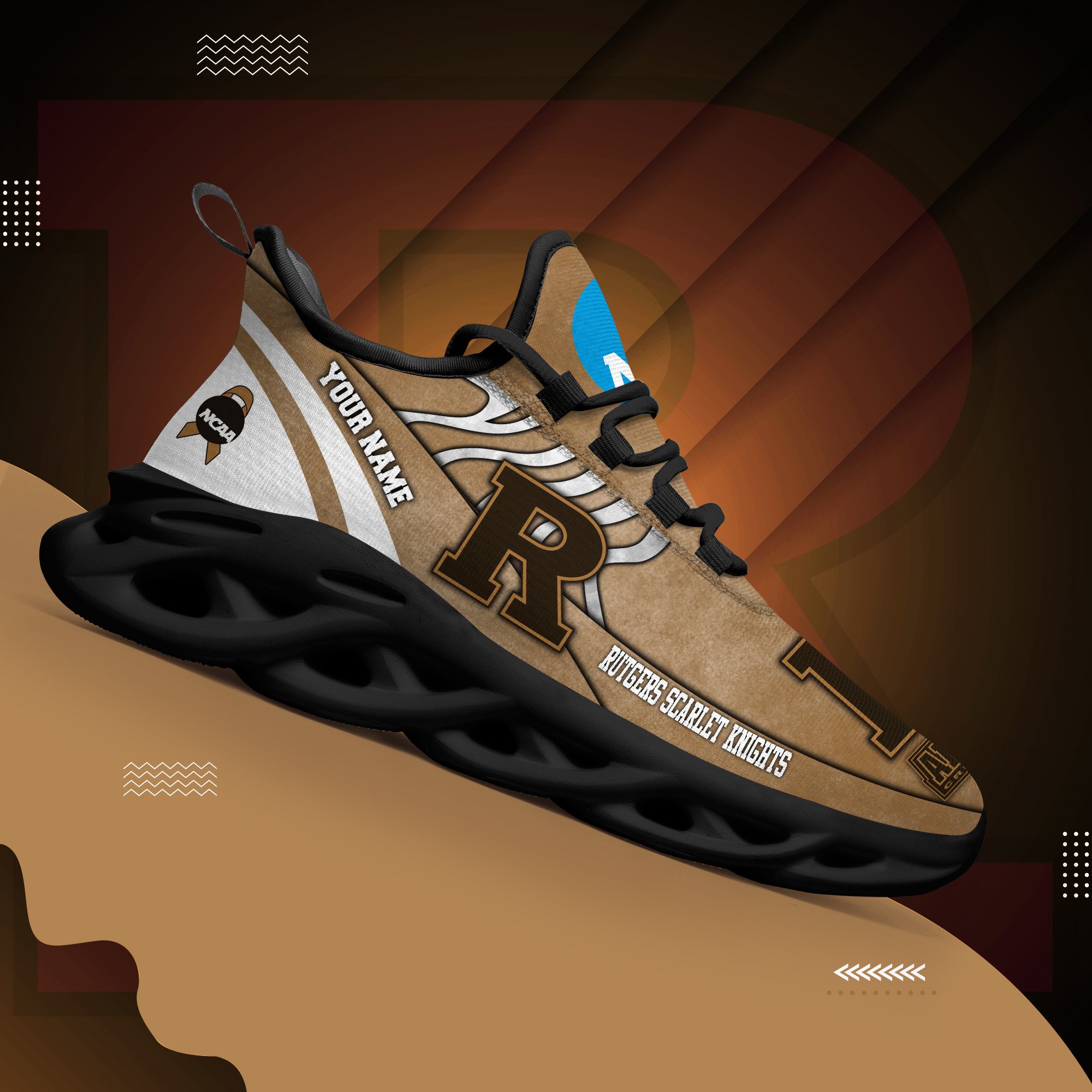 Rutgers Scarlet Knights Black Max Soul Shoes 2026 Versions Custom Your Name And Number 312