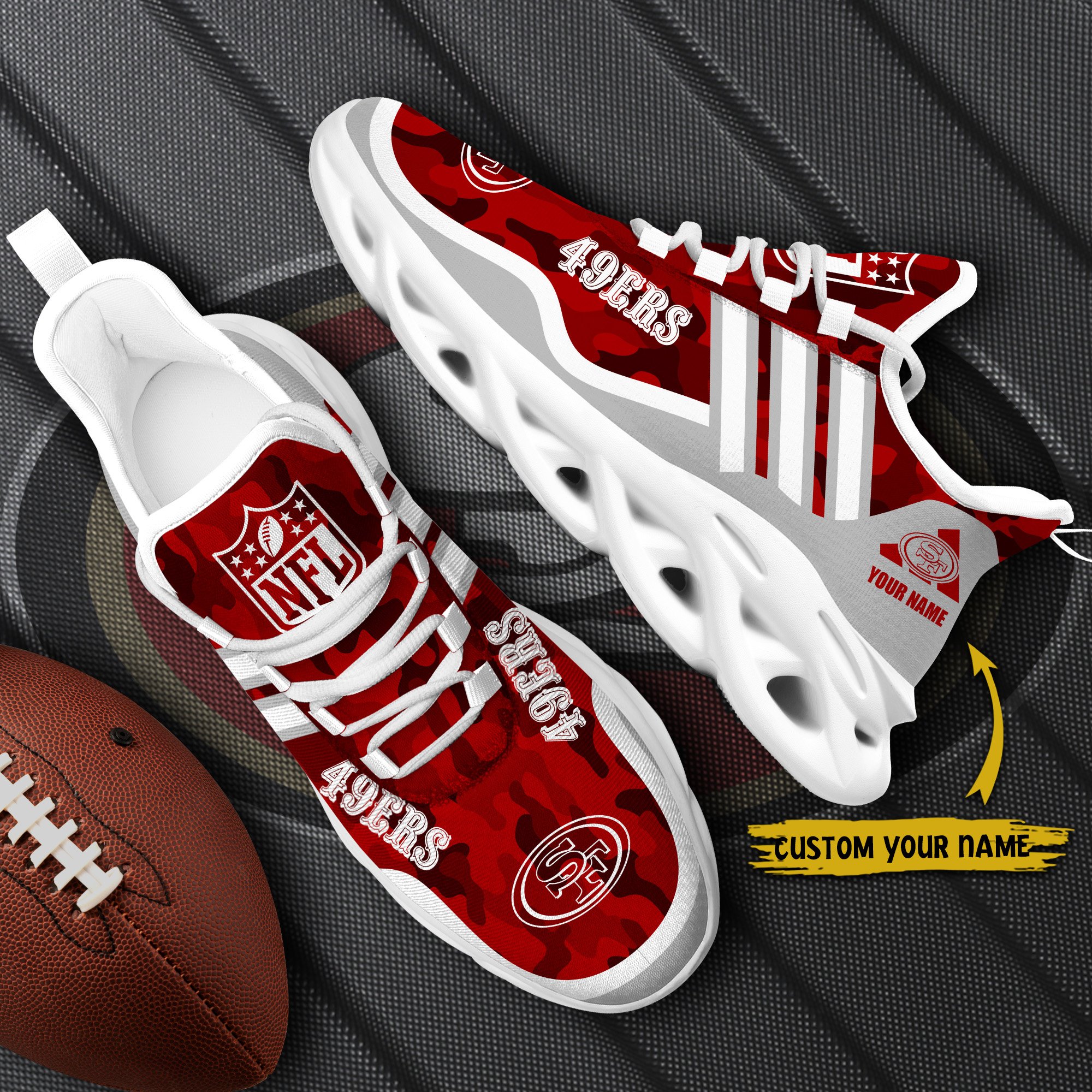San Francisco 49Ers Black Max Soul Shoes 2026 Versions Custom Name 430