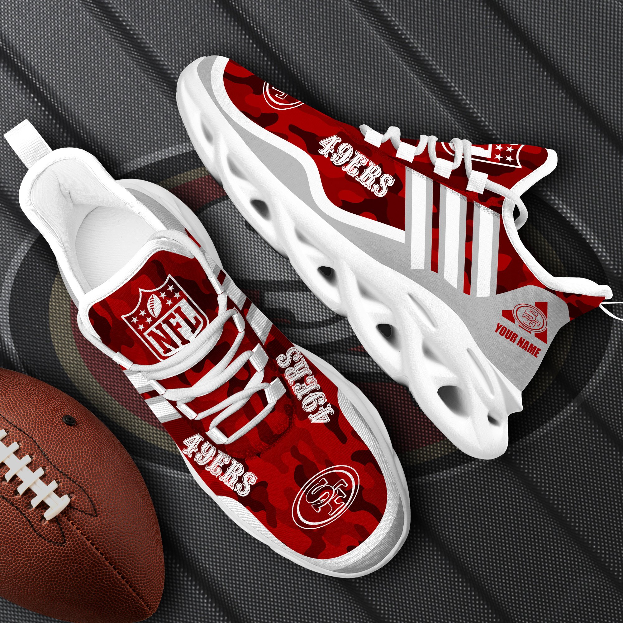 San Francisco 49Ers Black Max Soul Shoes 2026 Versions Custom Name 430