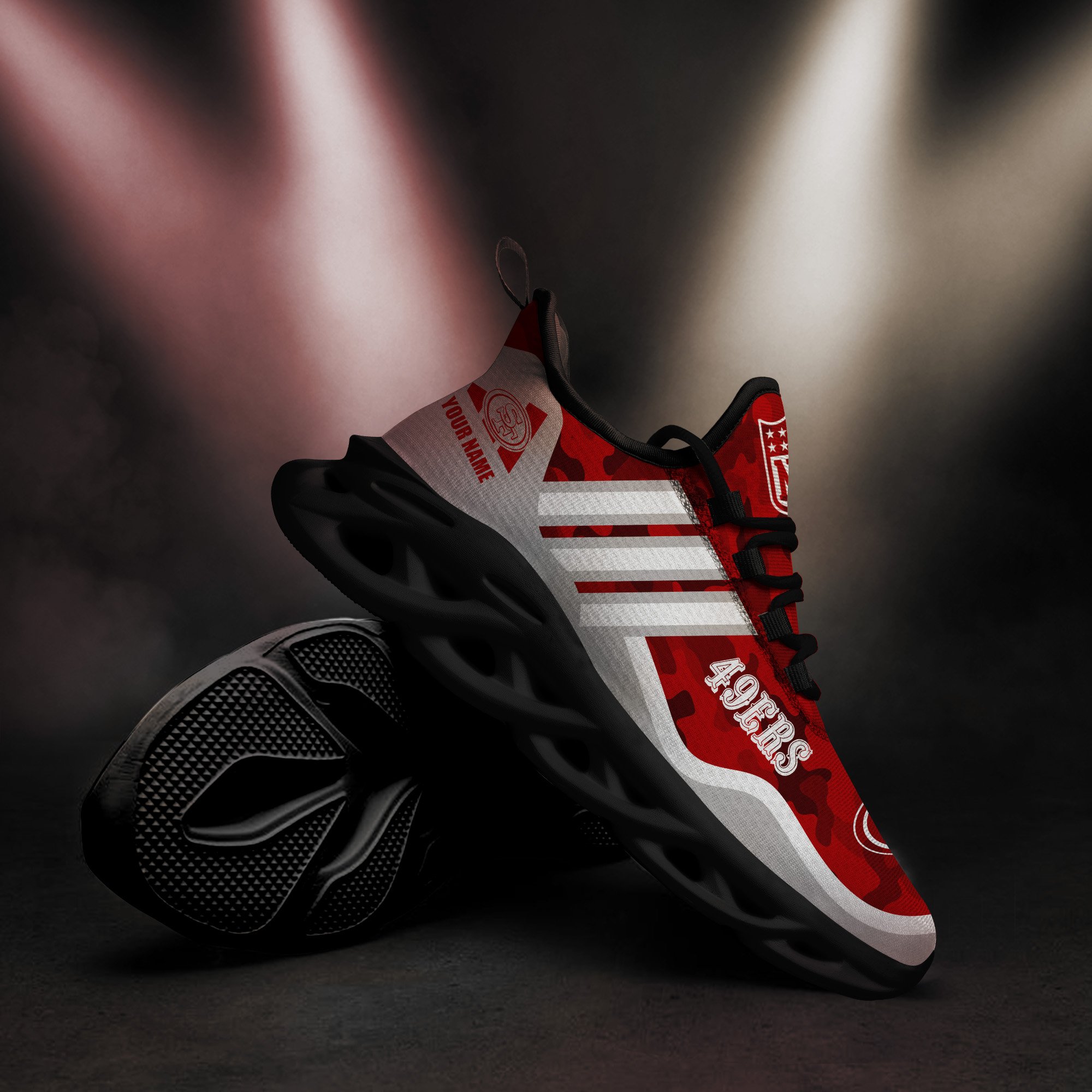 San Francisco 49Ers Black Max Soul Shoes 2026 Versions Custom Name 430