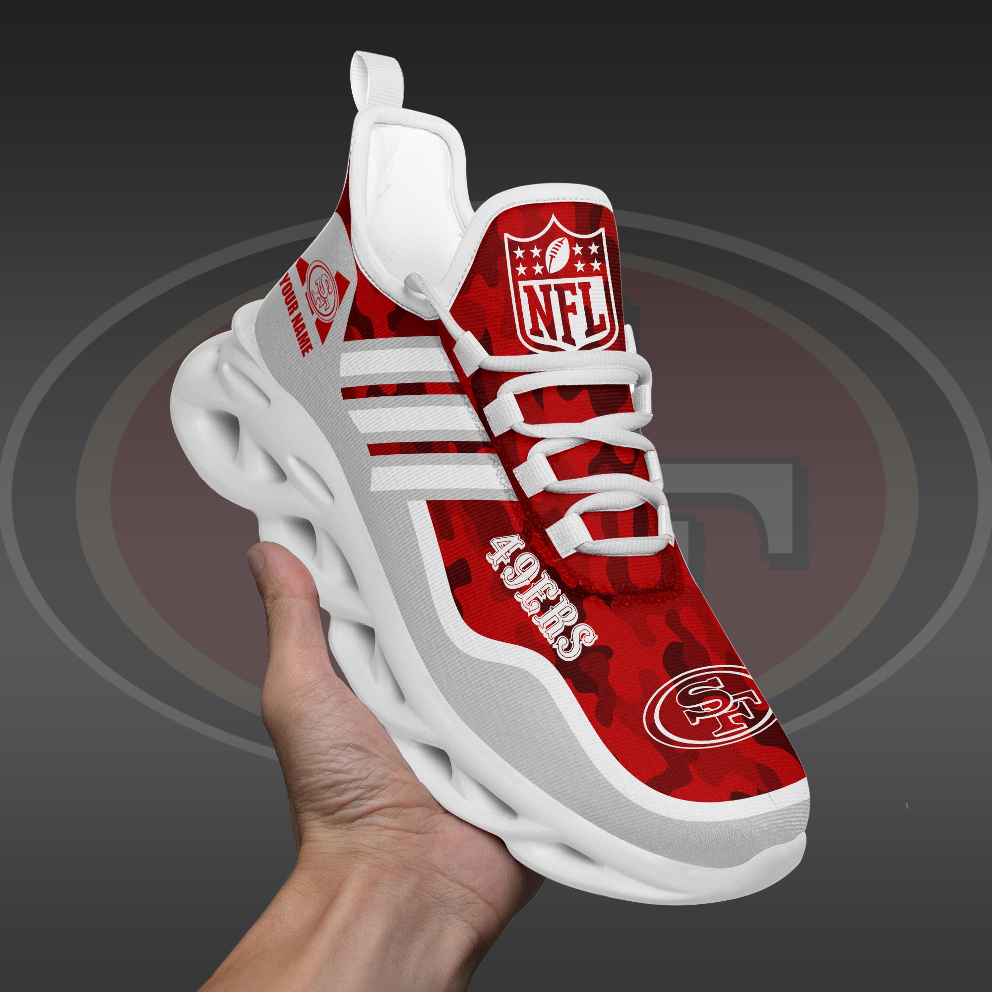 San Francisco 49Ers Black Max Soul Shoes 2026 Versions Custom Name 430