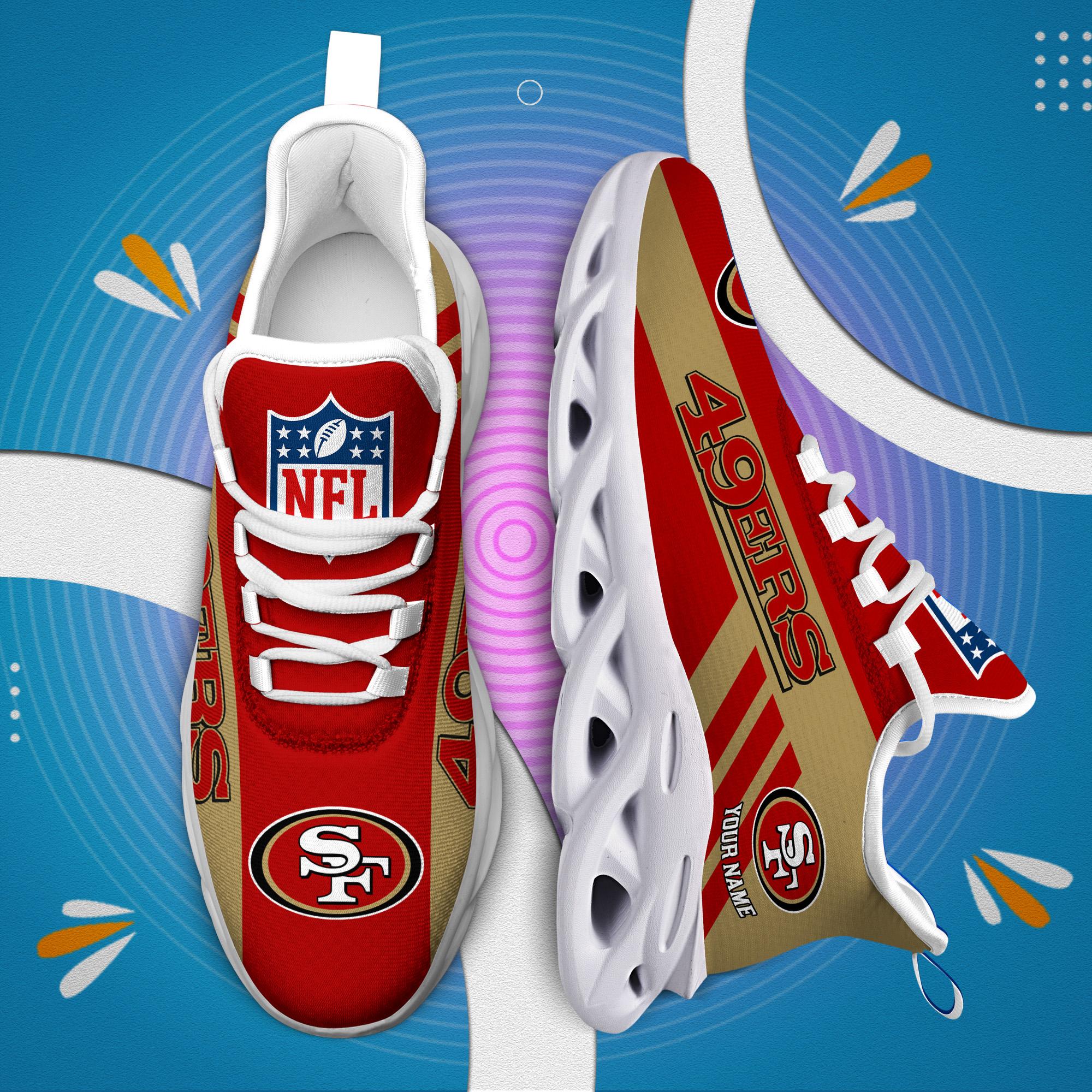 San Francisco 49Ers Black Max Soul Shoes 2026 Versions Custom Name 635