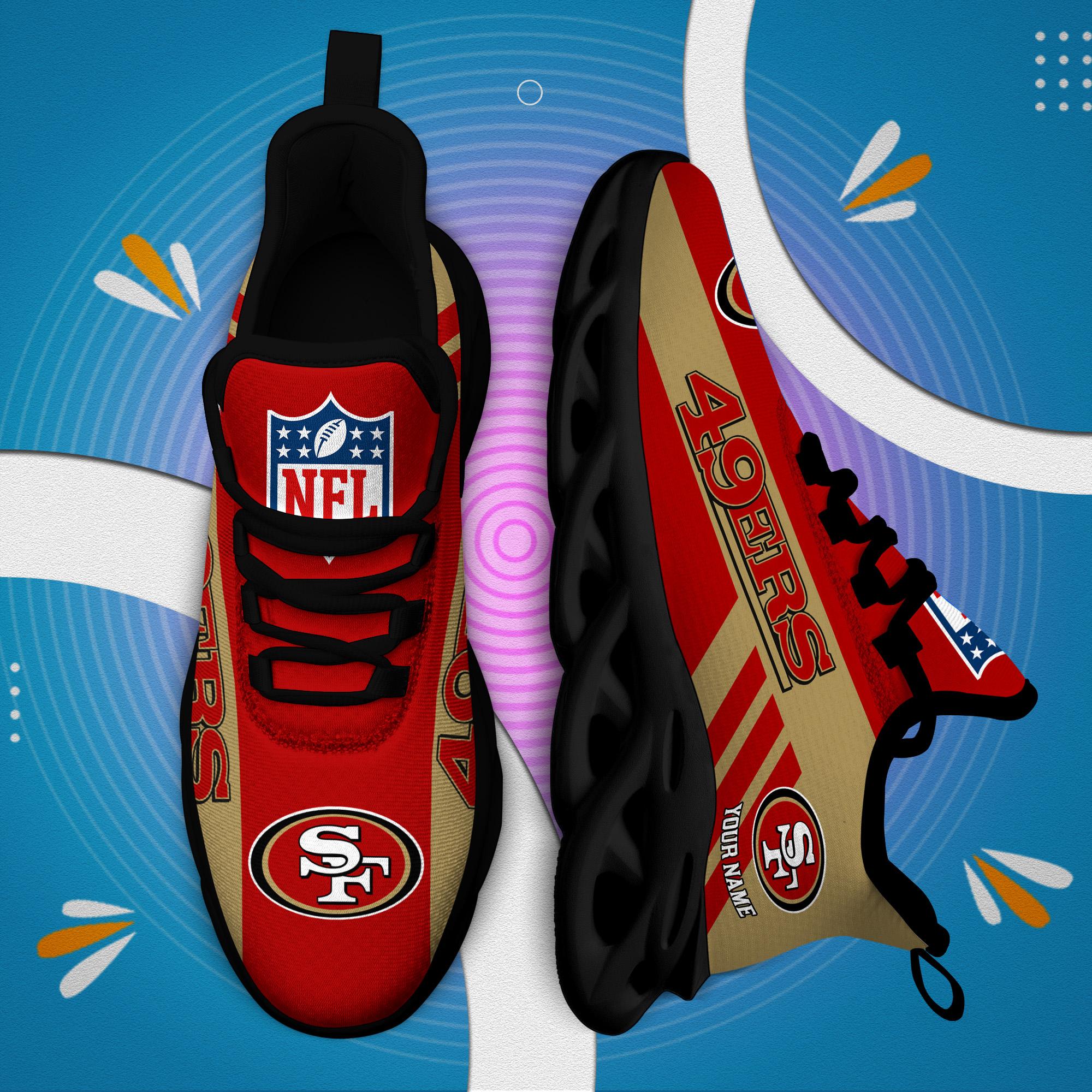 San Francisco 49Ers Black Max Soul Shoes 2026 Versions Custom Name 635