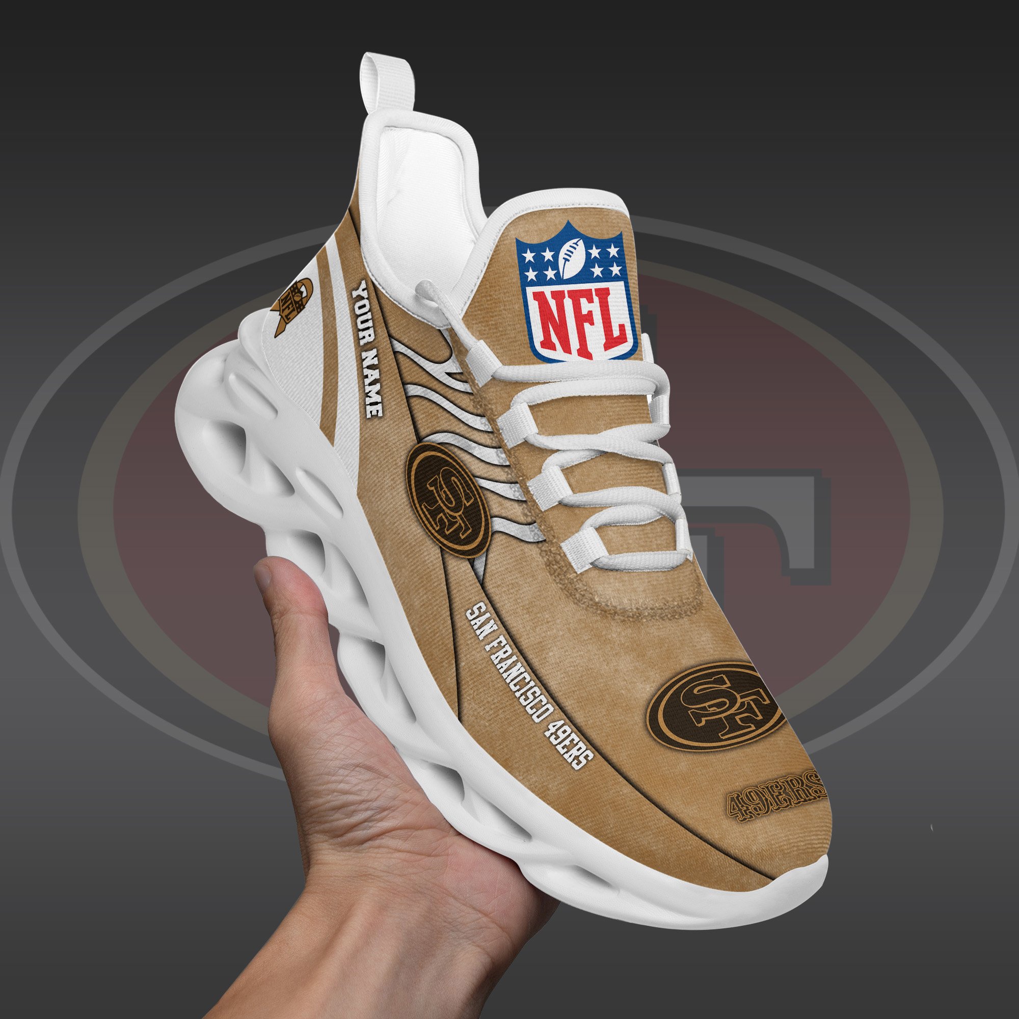 San Francisco 49Ers Black Max Soul Shoes 2026 Versions Custom Your Name And Number 264