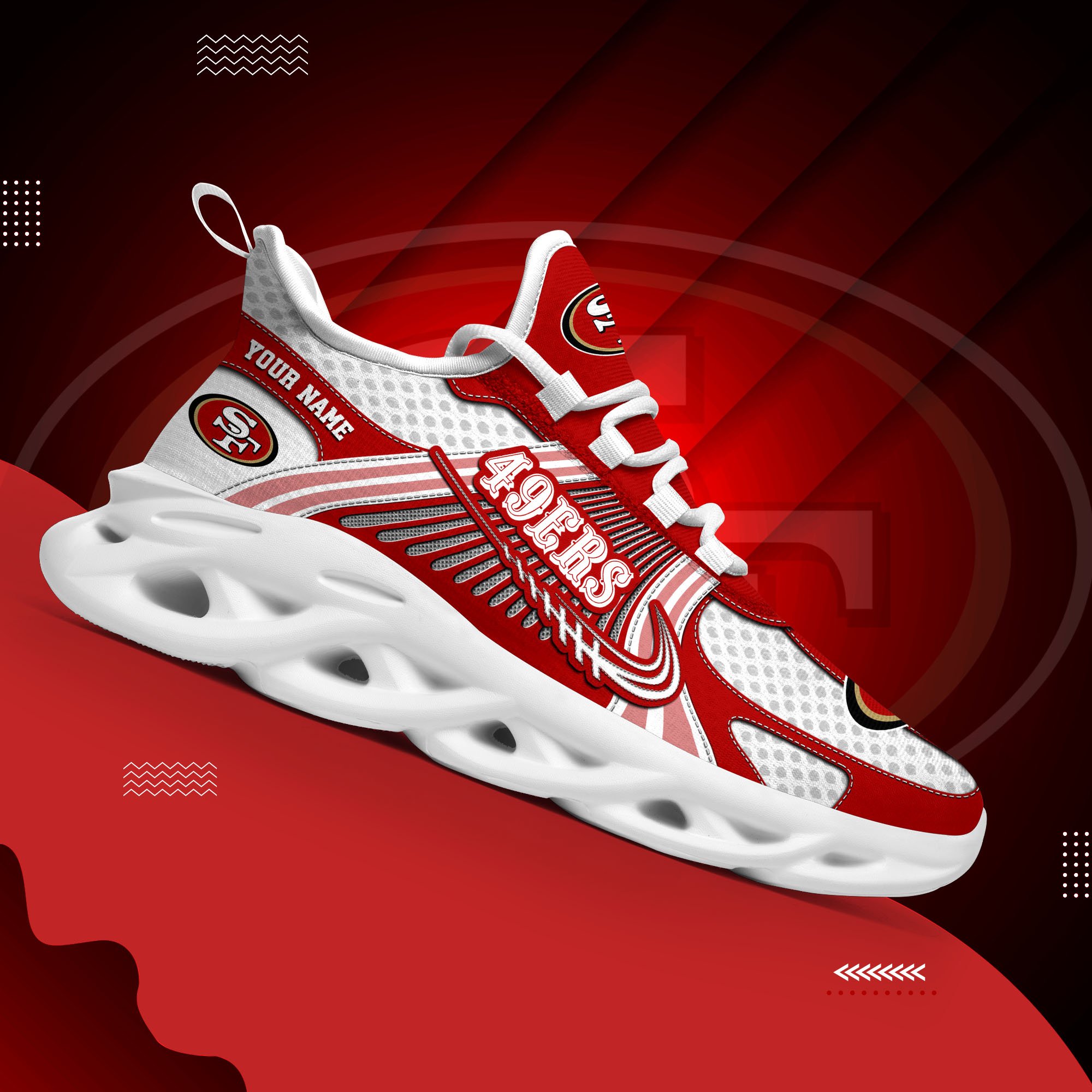 San Francisco 49Ers Clunky Sneakers Custom Your Name, Sport Sneakers For Fans, Gifts For Sport Lovers, Gift For Dad