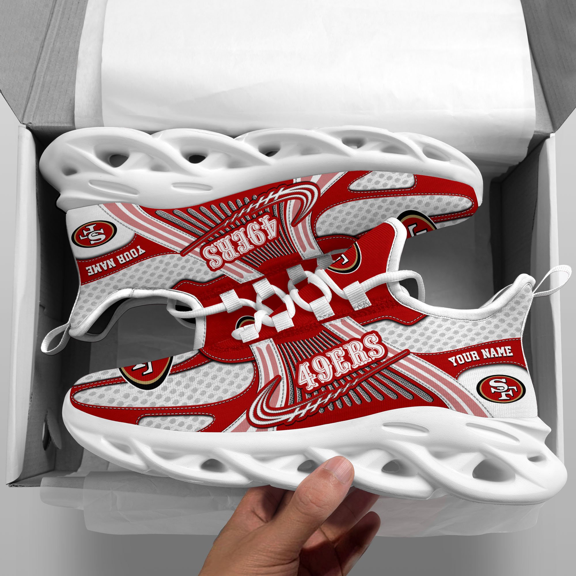 San Francisco 49Ers Clunky Sneakers Custom Your Name, Sport Sneakers For Fans, Gifts For Sport Lovers, Gift For Dad