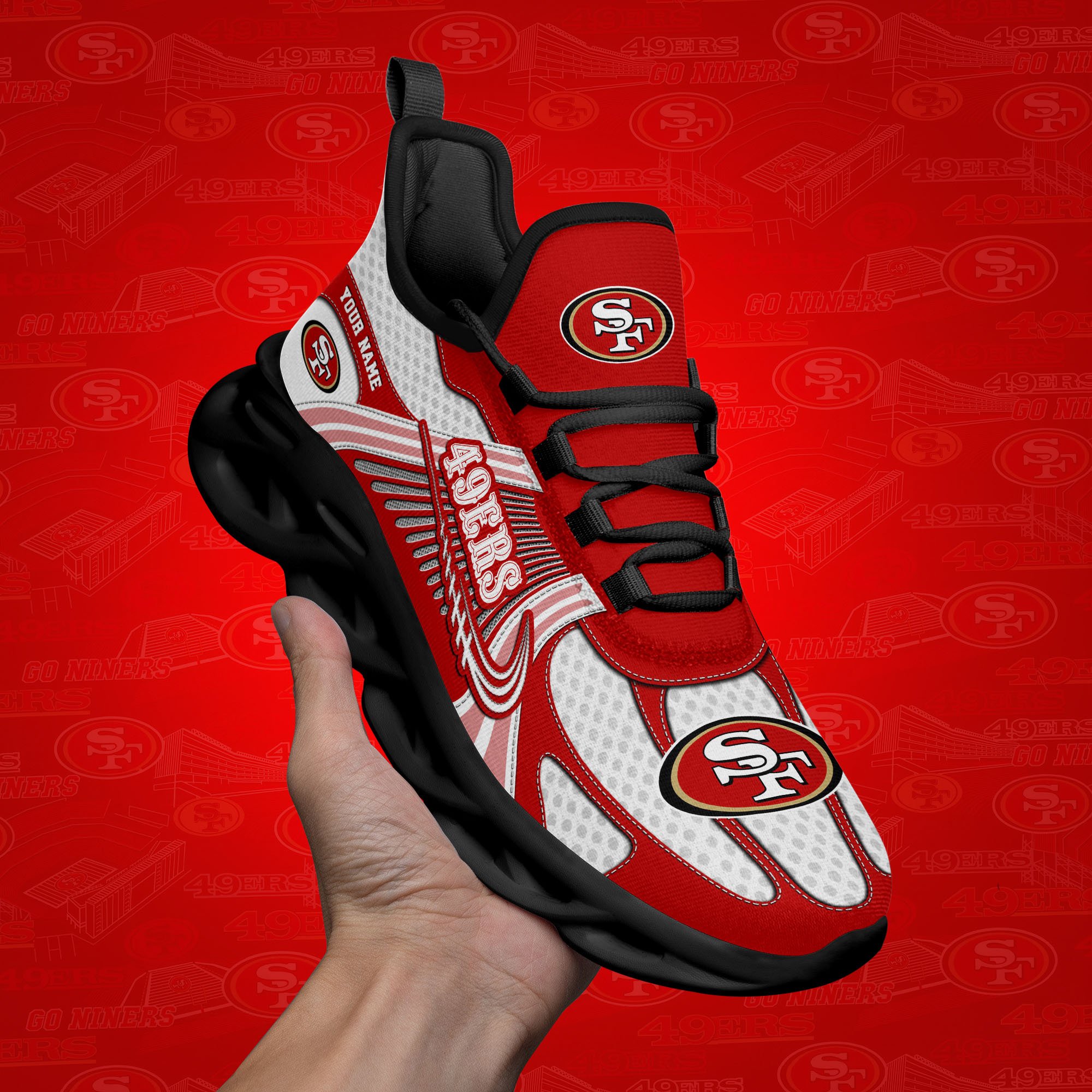 San Francisco 49ers Clunky Sneakers Custom Your Name, Sport Sneakers For Fans, Gifts For Sport Lovers, Gift For Dad ETRG-62453