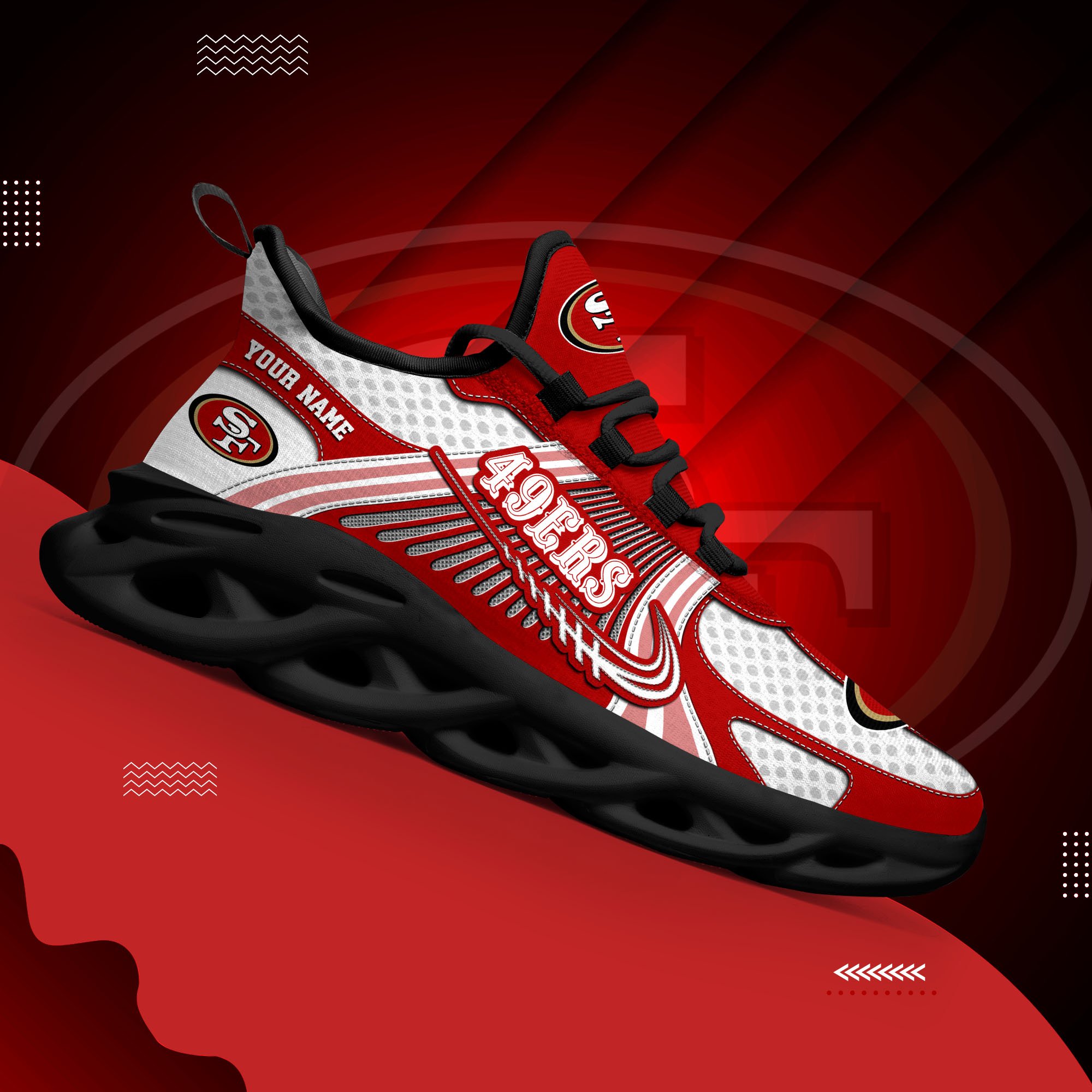 San Francisco 49ers Clunky Sneakers Custom Your Name, Sport Sneakers For Fans, Gifts For Sport Lovers, Gift For Dad ETRG-62453