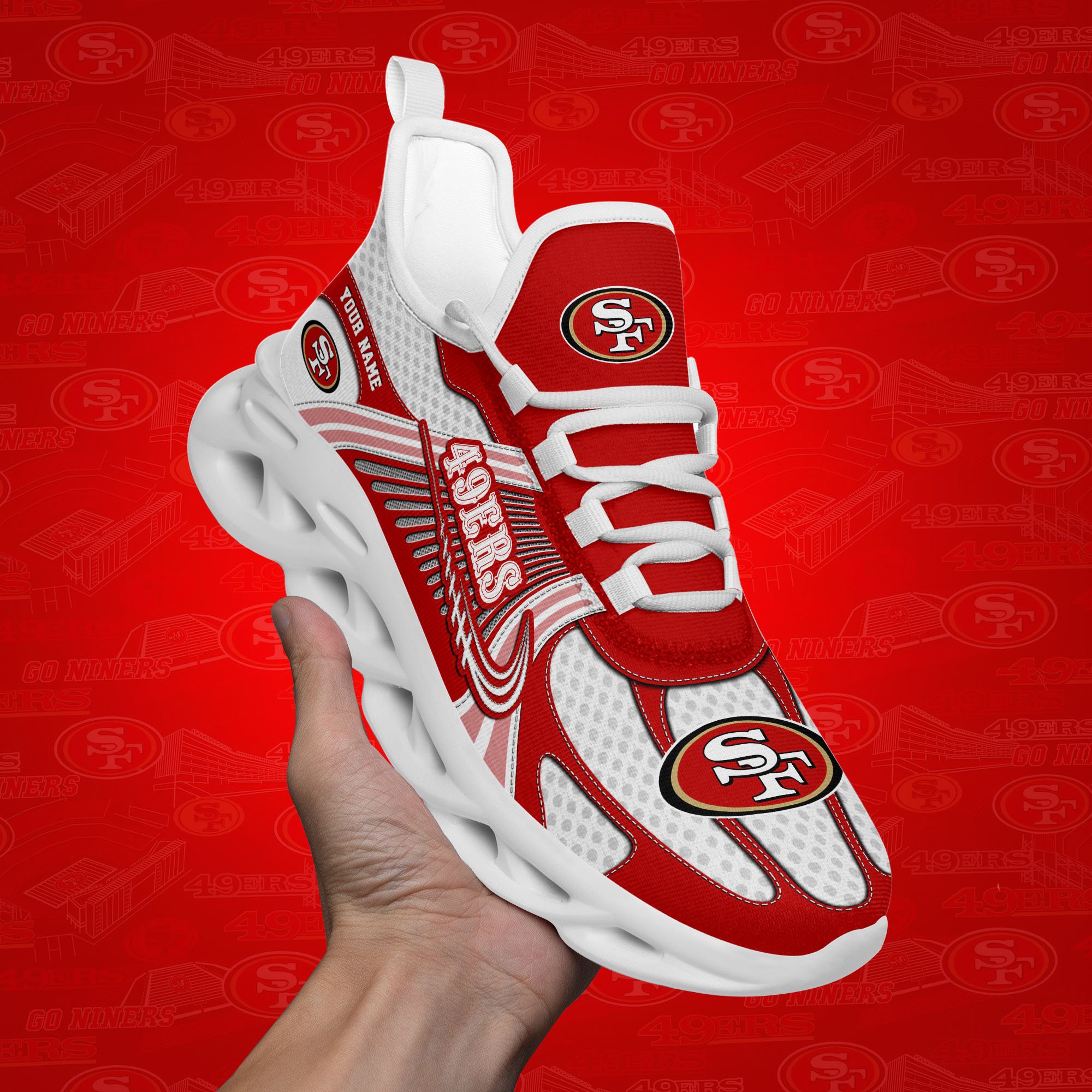 San Francisco 49ers Clunky Sneakers Custom Your Name, Sport Sneakers For Fans, Gifts For Sport Lovers, Gift For Dad ETRG-62453