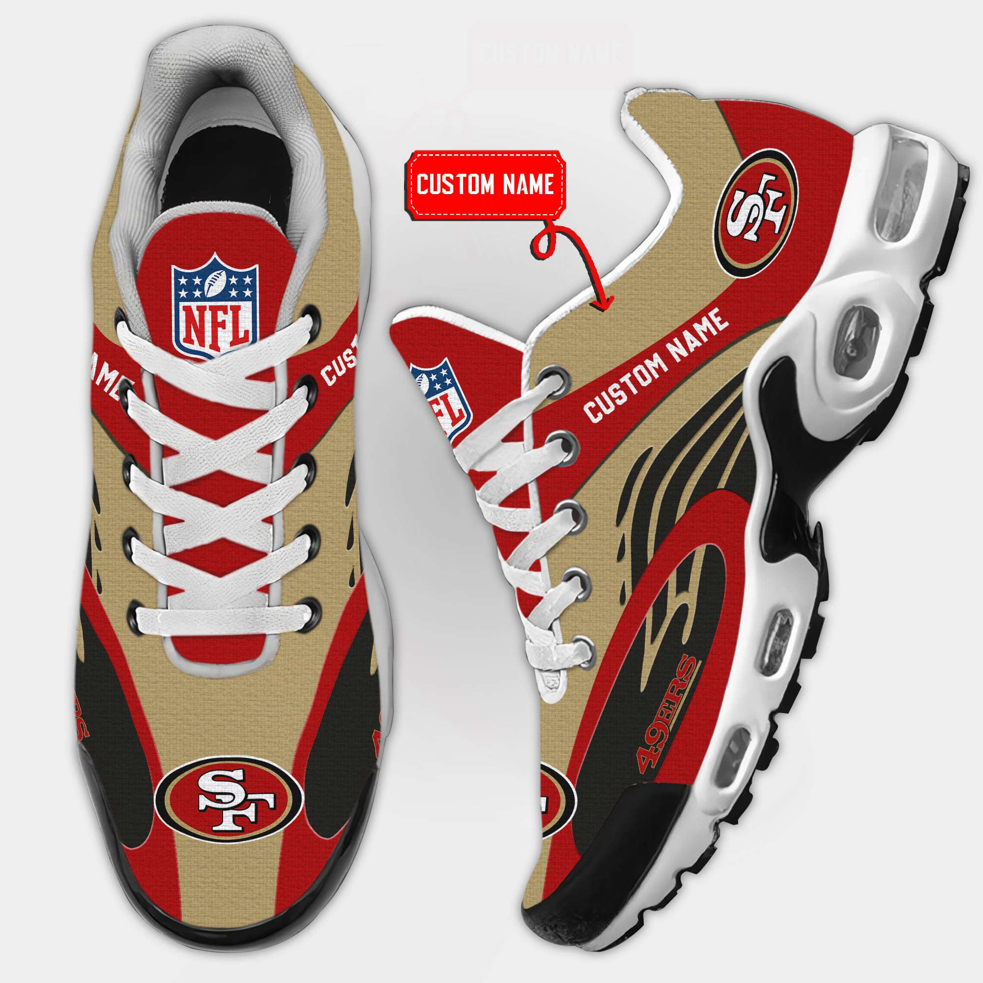 San Francisco 49ers Premium Air Max Plus Sport Sneakers For Fan Gifts