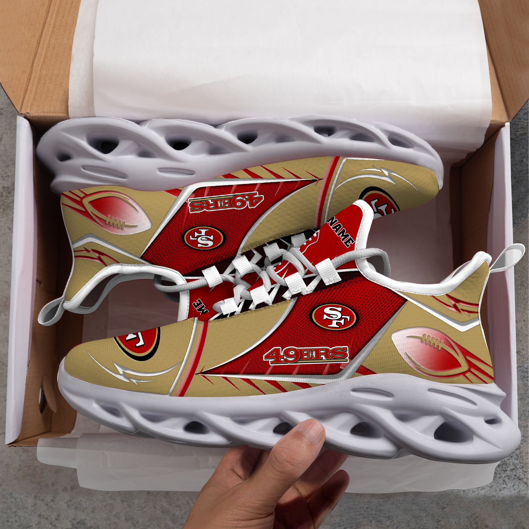 San Francisco 49Ers Sport White C Sneakers 2026 Version Personalized Your Name 528