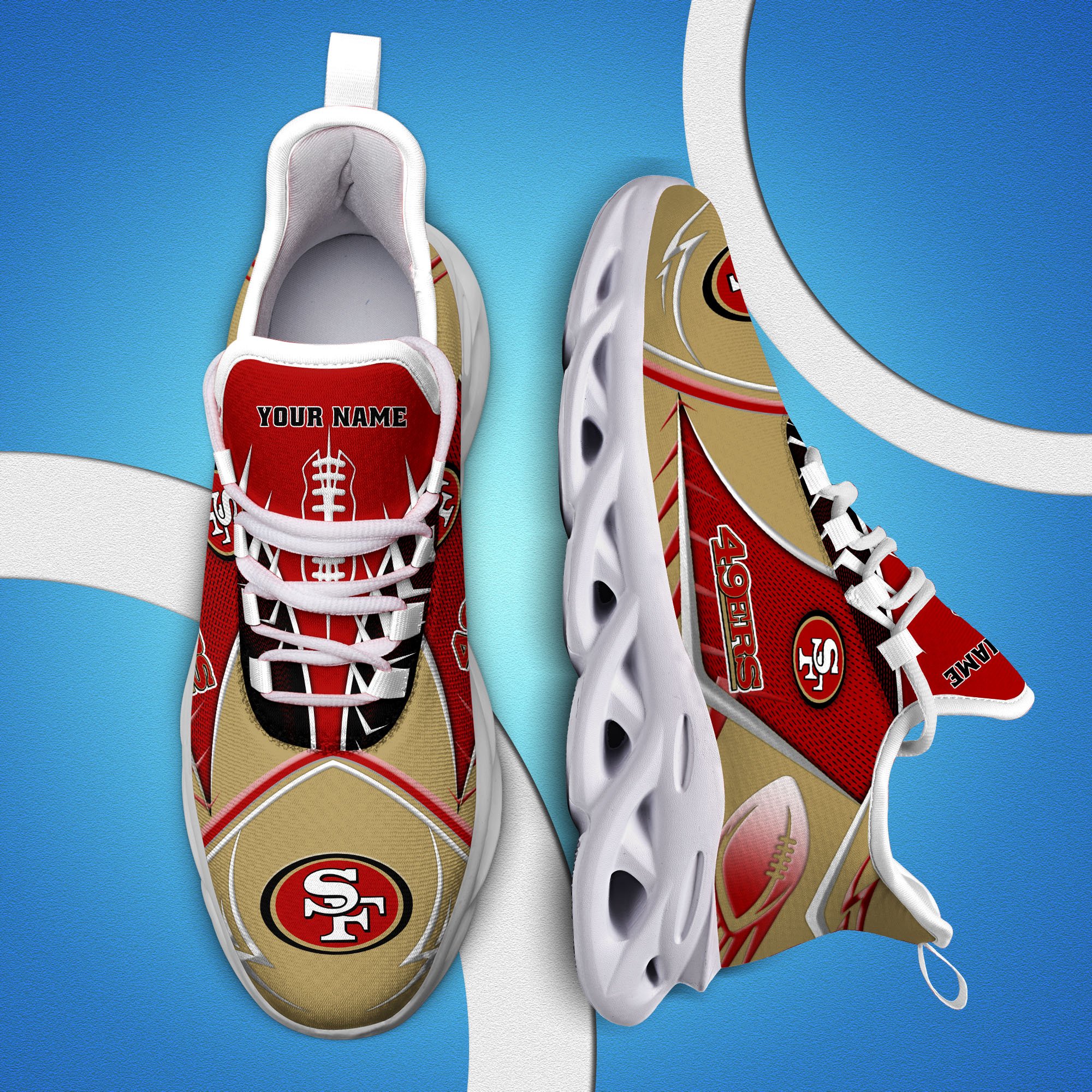 San Francisco 49Ers Sport White C Sneakers 2026 Version Personalized Your Name 528