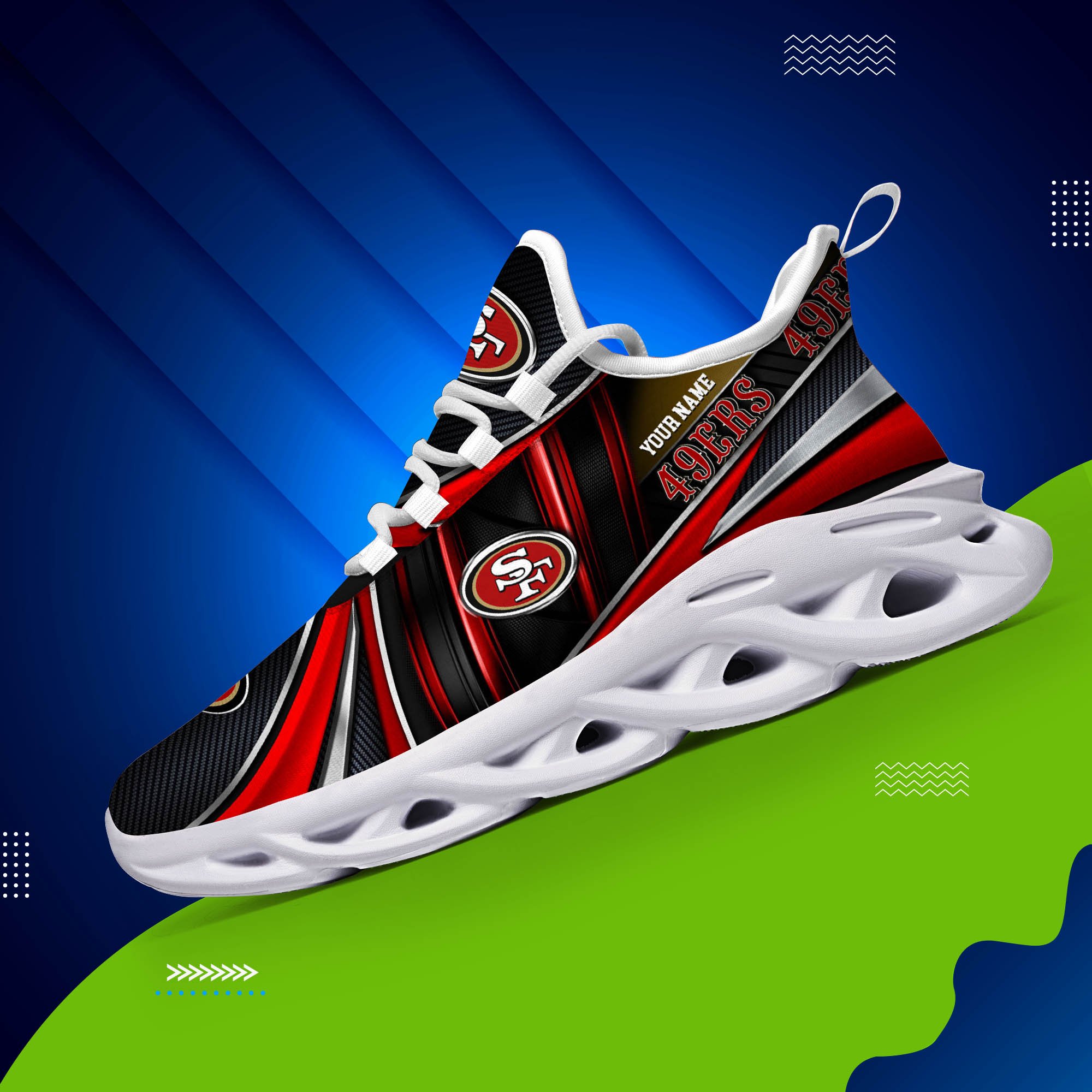 San Francisco 49Ers White C Sneakers 2026 Version Personalized Your Name, Sport Team Sneakers, Sport Gifts PH892