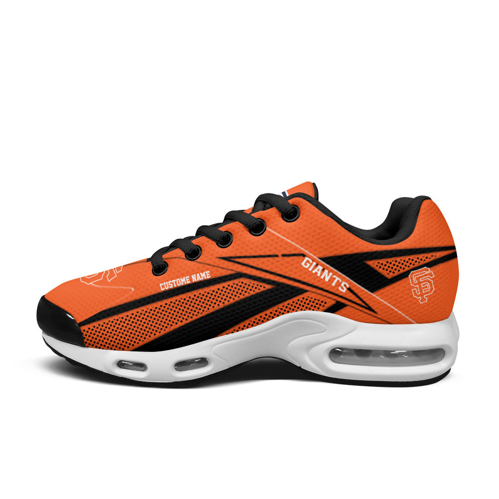 San Francisco Giants Personalized Name Team Colors Supersonic Line Pattern TN Air Max Shoes Air Cushion Sneakers