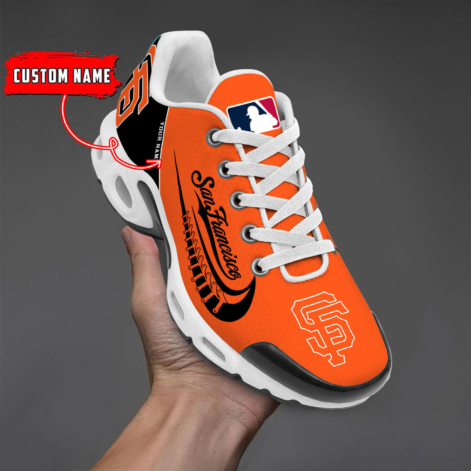 San Francisco Giants Team Logo Baseball God Wings Air Max Shoes Sneaker