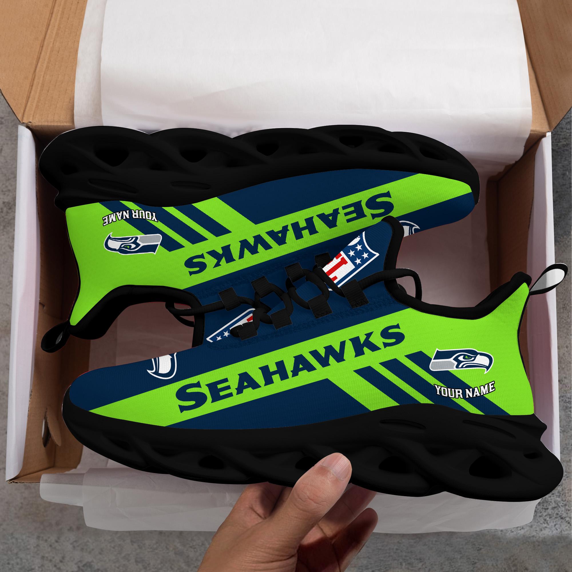 Seattle Seahawks Black Max Soul Shoes 2026 Versions Custom Name 635