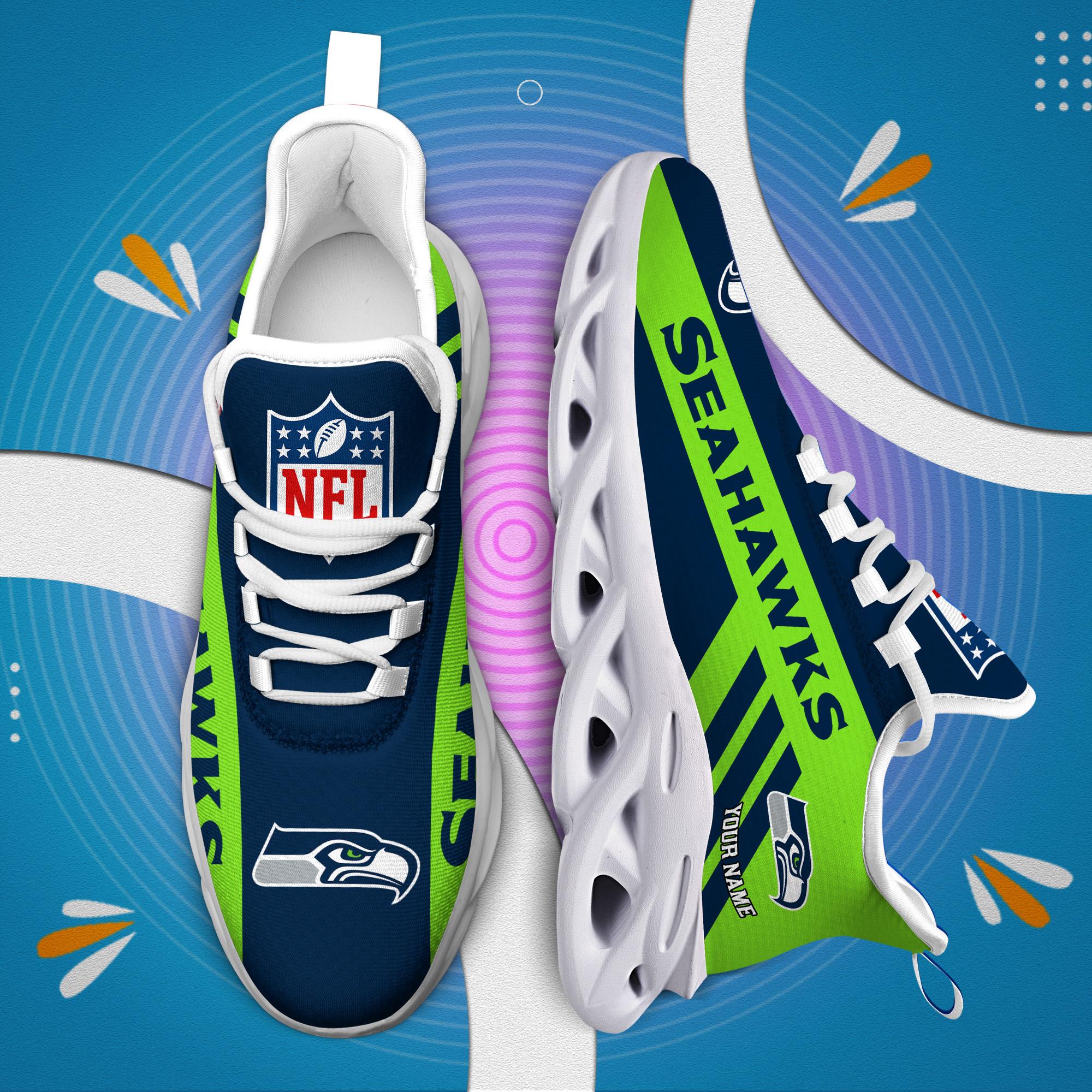 Seattle Seahawks Black Max Soul Shoes 2026 Versions Custom Name 635