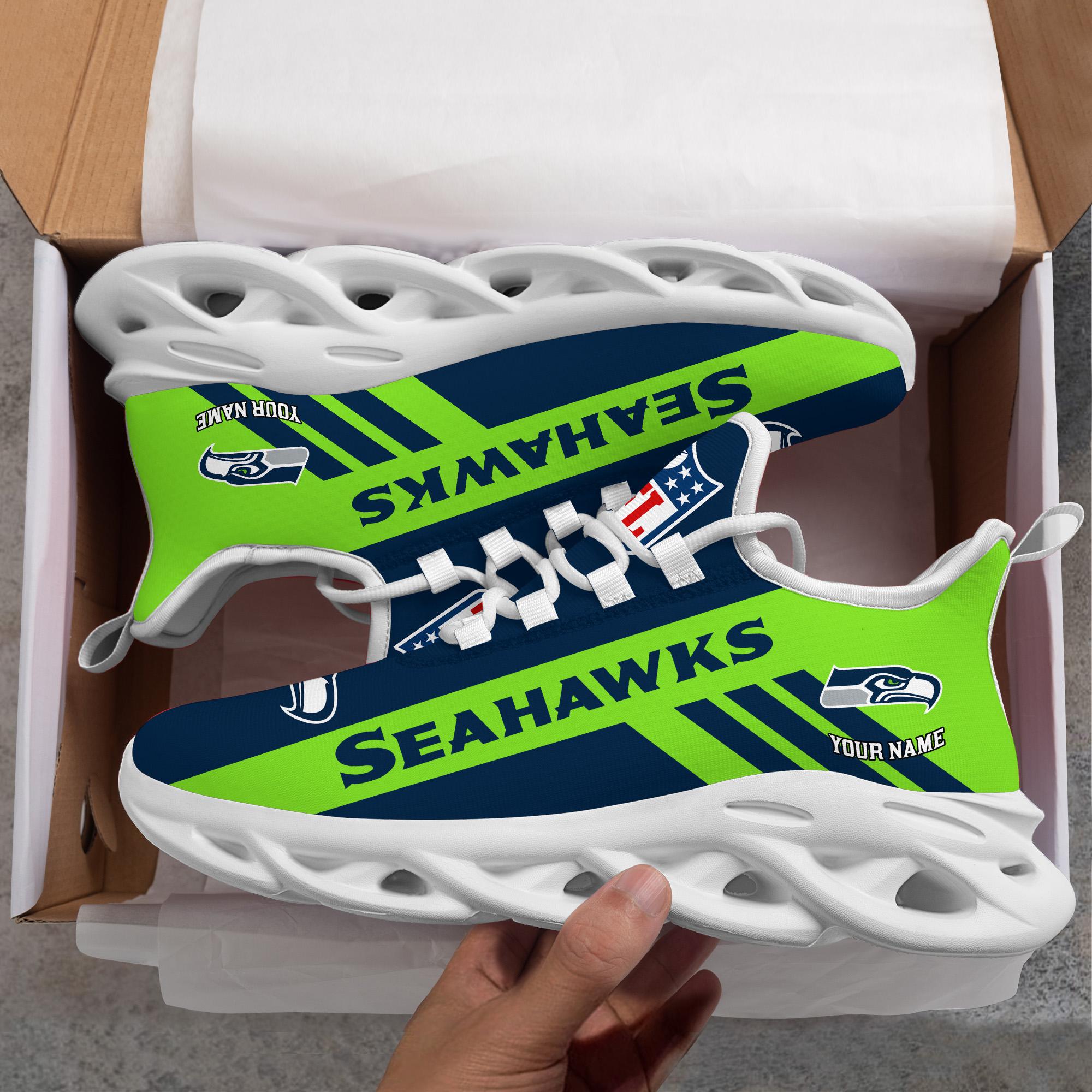 Seattle Seahawks Black Max Soul Shoes 2026 Versions Custom Name 635