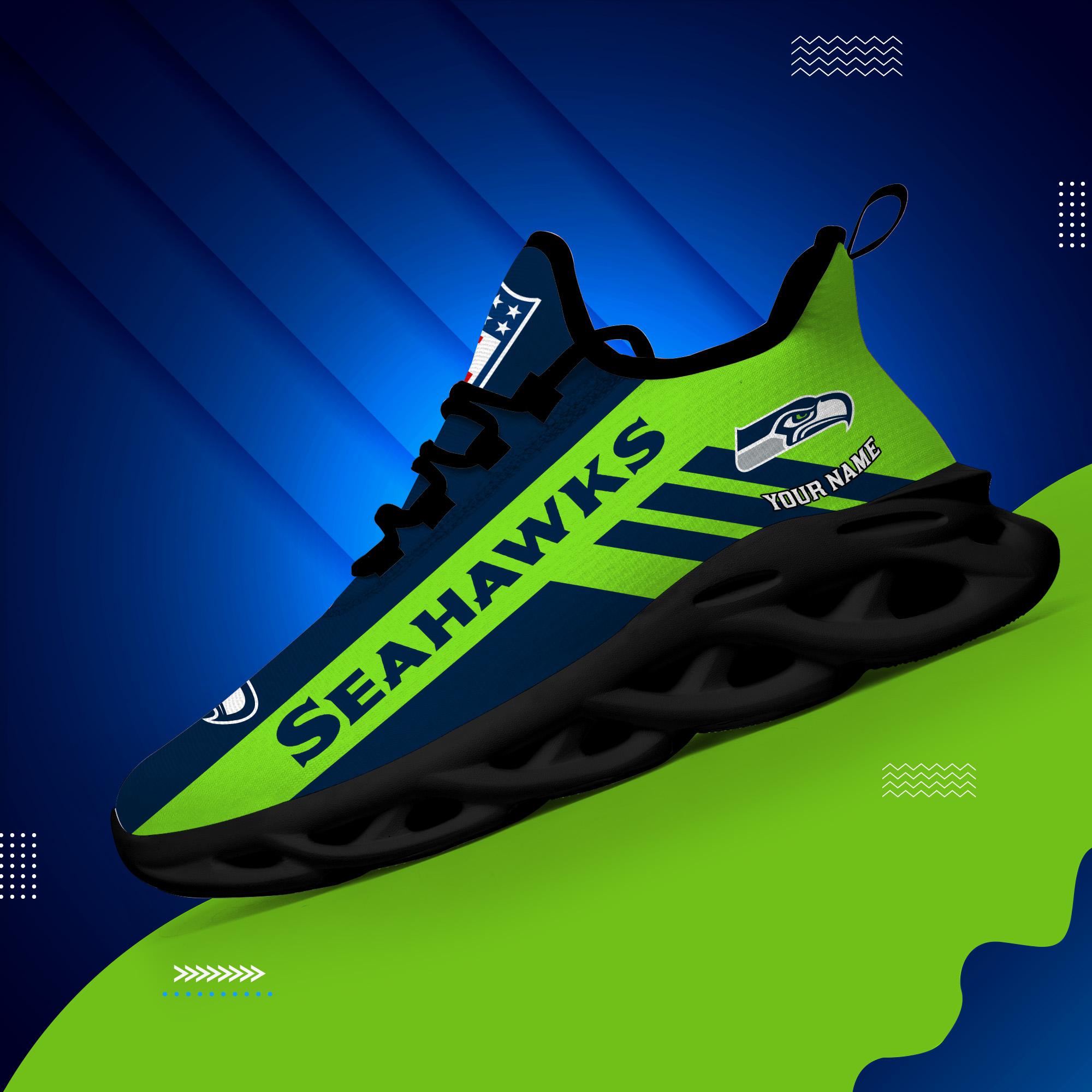 Seattle Seahawks Black Max Soul Shoes 2026 Versions Custom Name 635