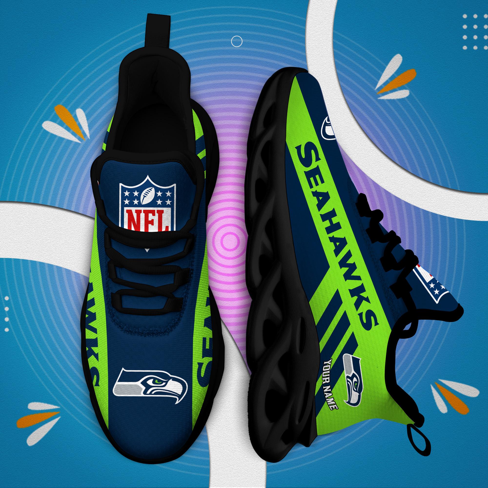 Seattle Seahawks Black Max Soul Shoes 2026 Versions Custom Name 635