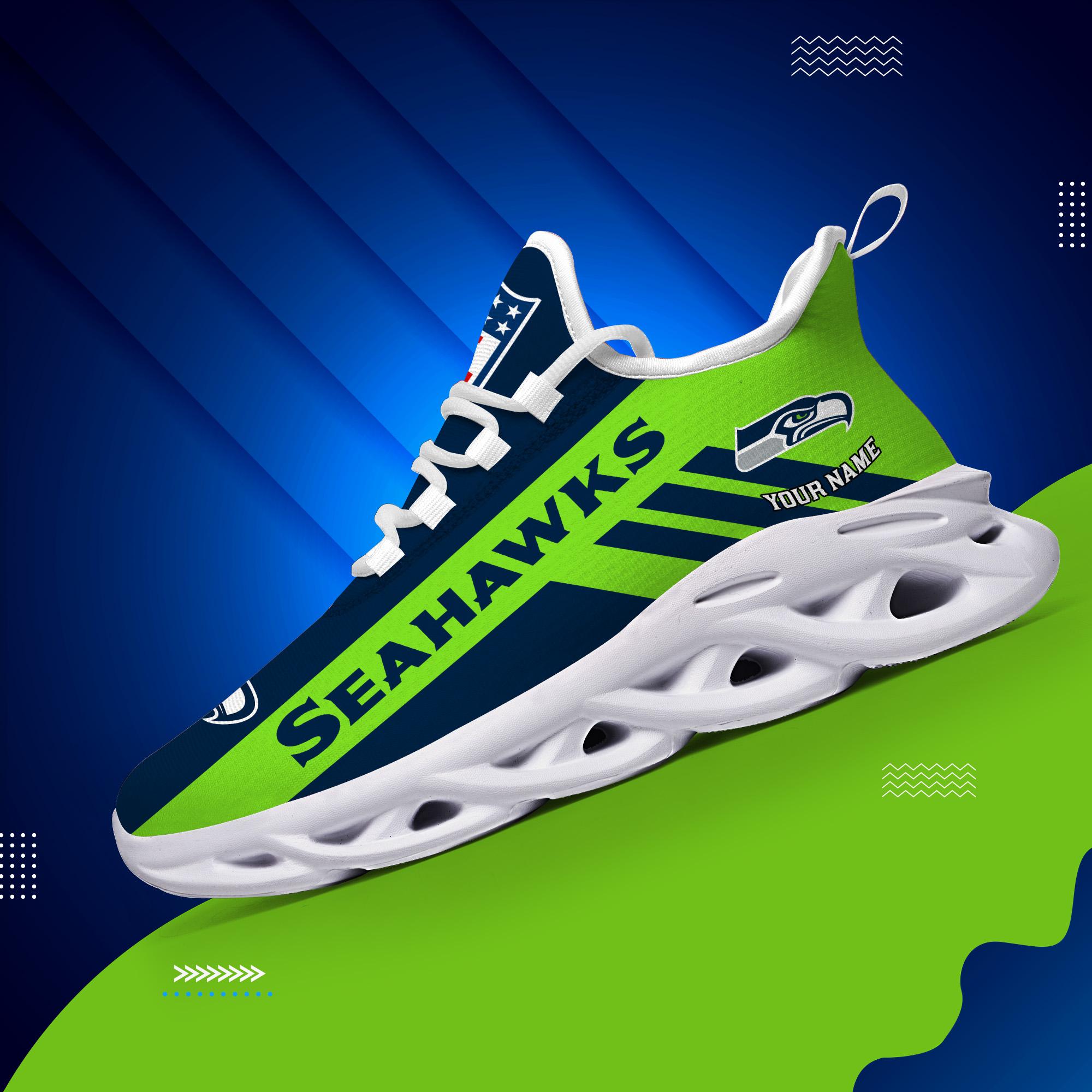 Seattle Seahawks Black Max Soul Shoes 2026 Versions Custom Name 635