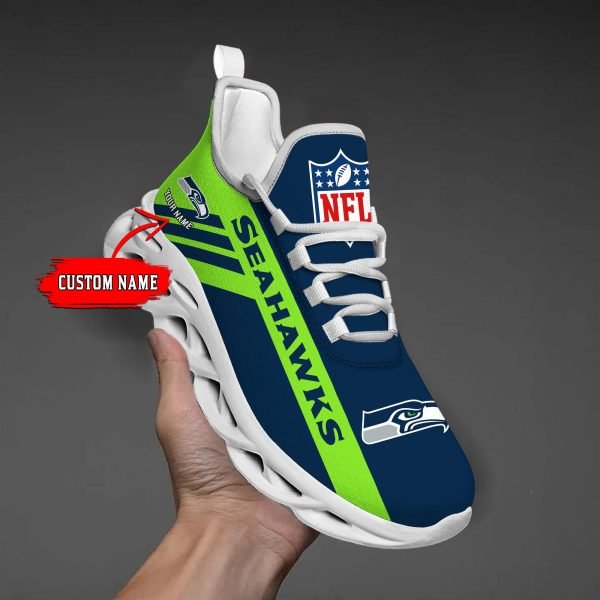 Seattle Seahawks Black Max Soul Shoes 2026 Versions Custom Name 635