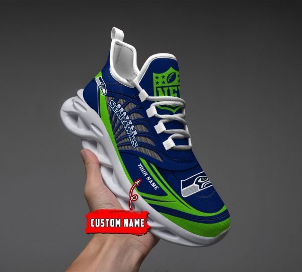 Seattle Seahawks Black Max Soul Shoes 2026 Versions Custom Name 637