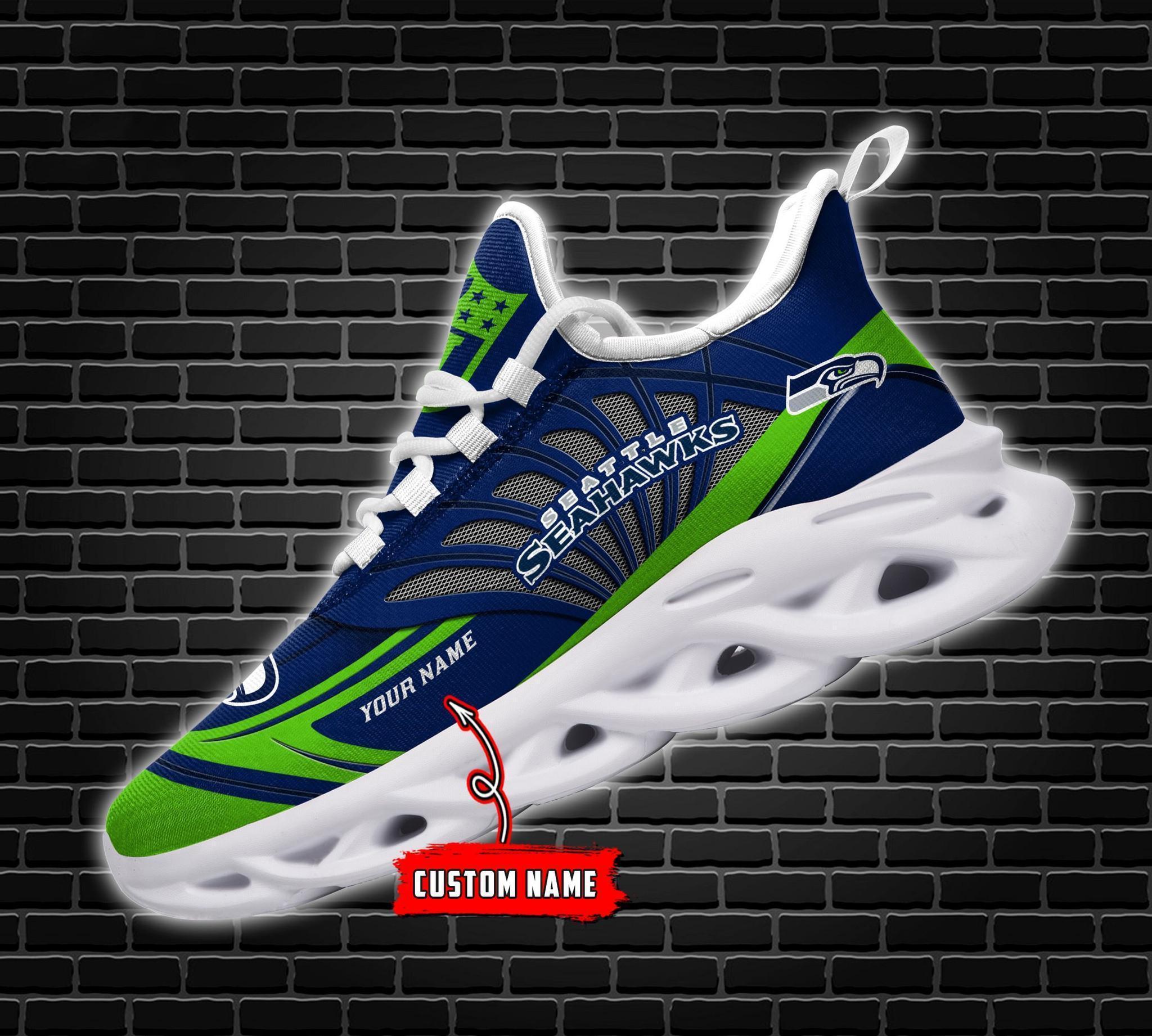 Seattle Seahawks Black Max Soul Shoes 2026 Versions Custom Name 637