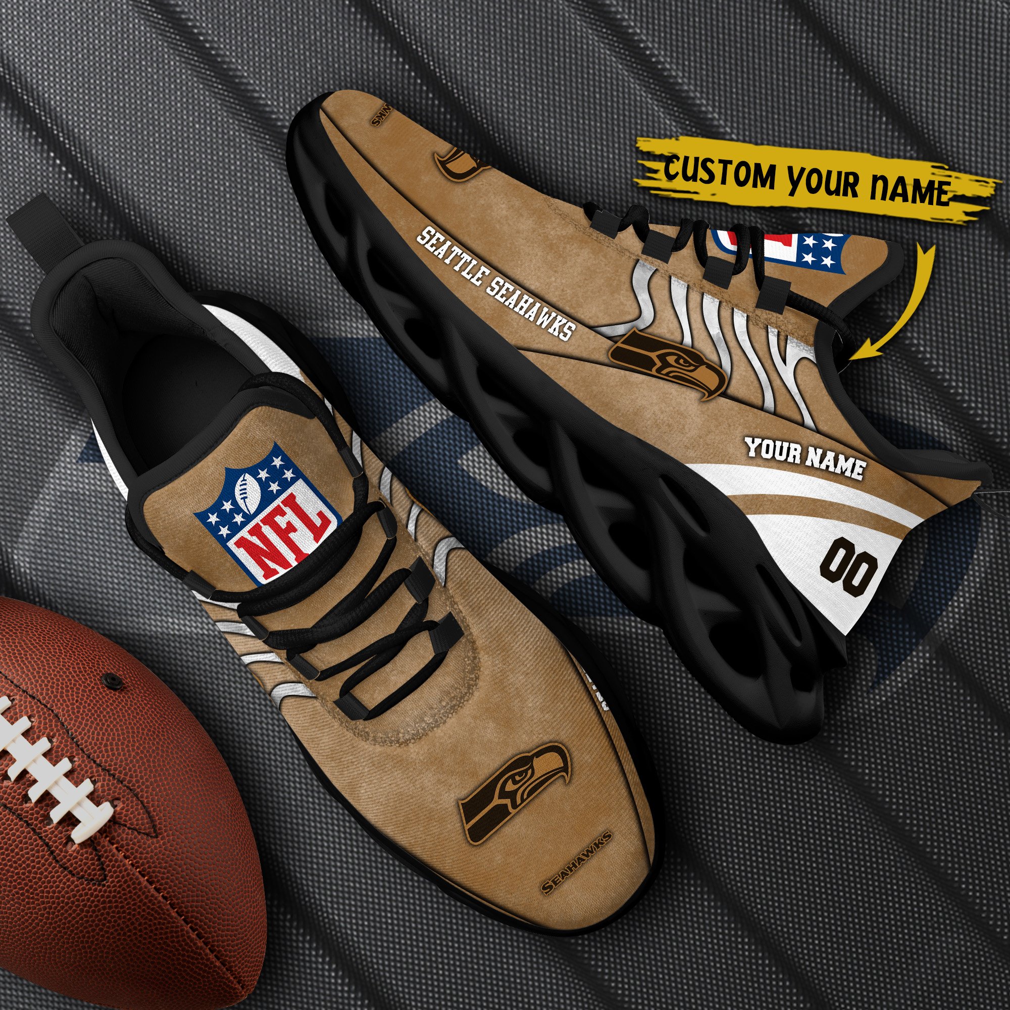 Seattle Seahawks Black Max Soul Shoes 2026 Versions Custom Your Name And Number 264