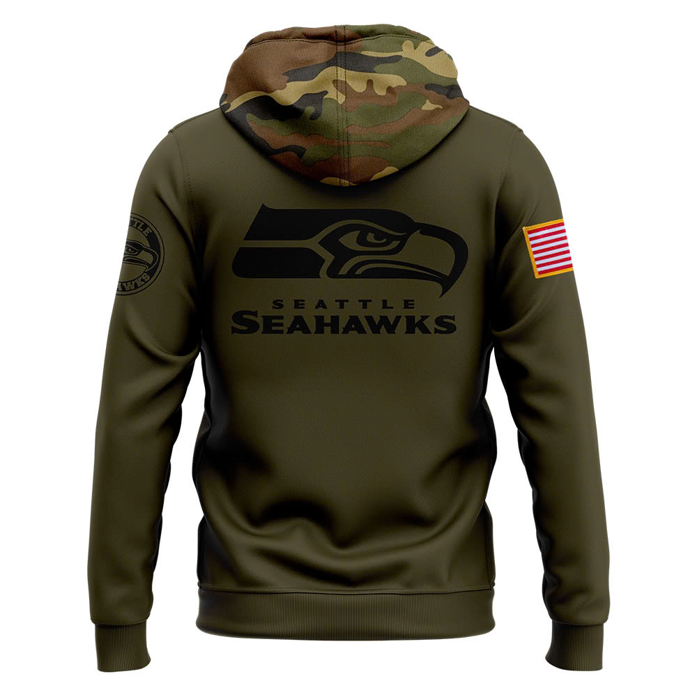 Seattle Seahawks Camo Salute to Service Club Fleece Pullover Hoodie V2