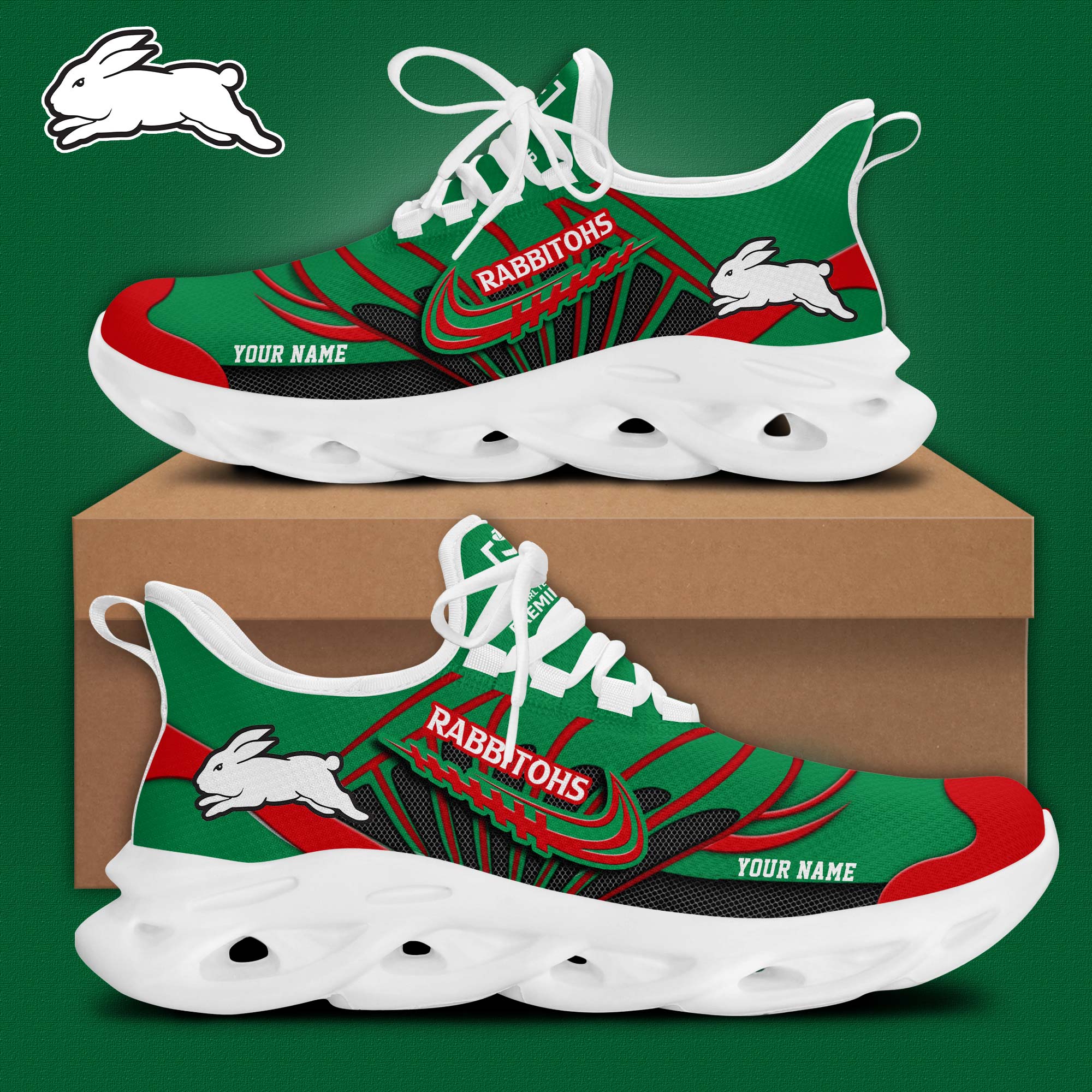 South Sydney Rabbitohs Personalized Max Soul Shoes