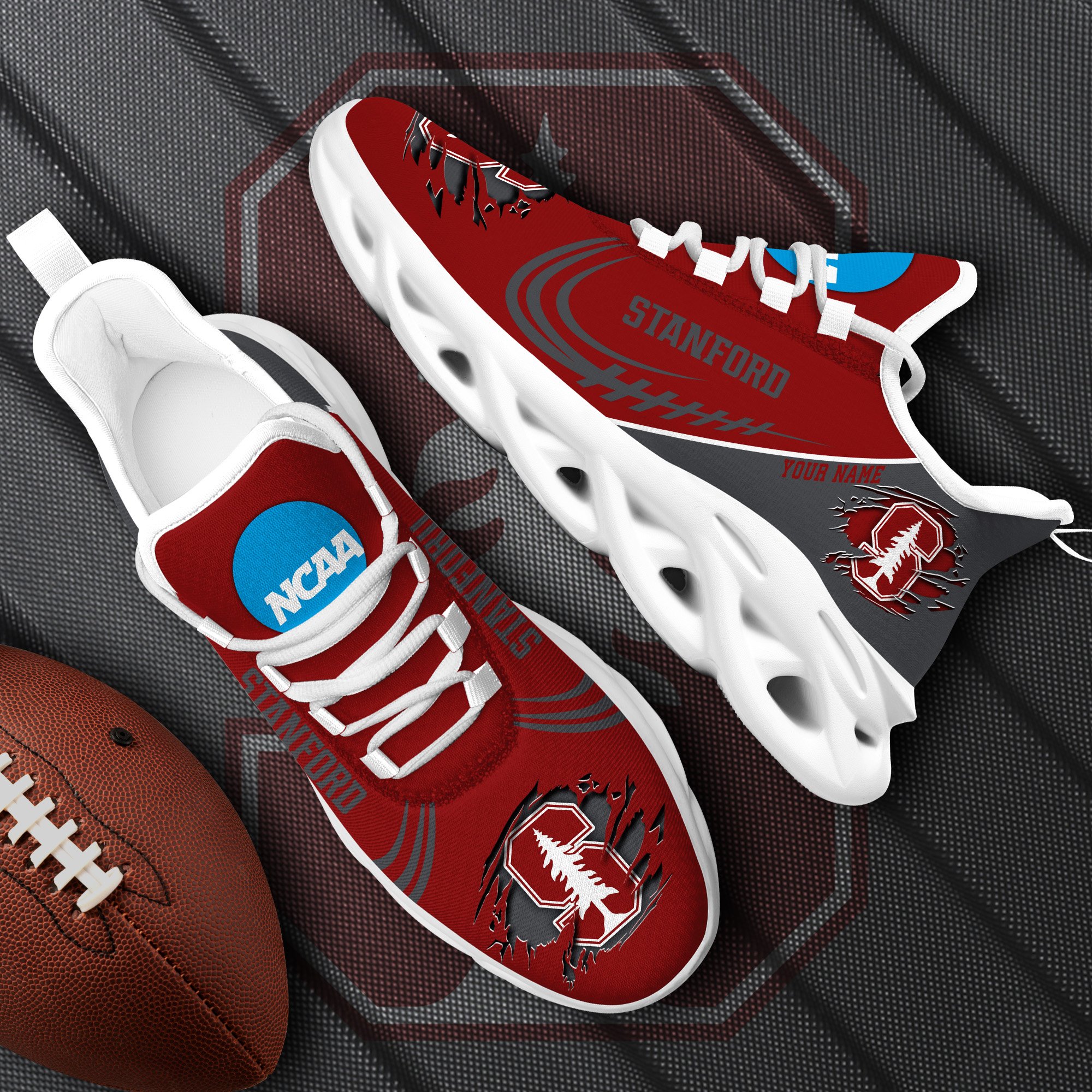 Stanford Cardinal Black Max Soul Shoes 2026 Versions Custom Name 016