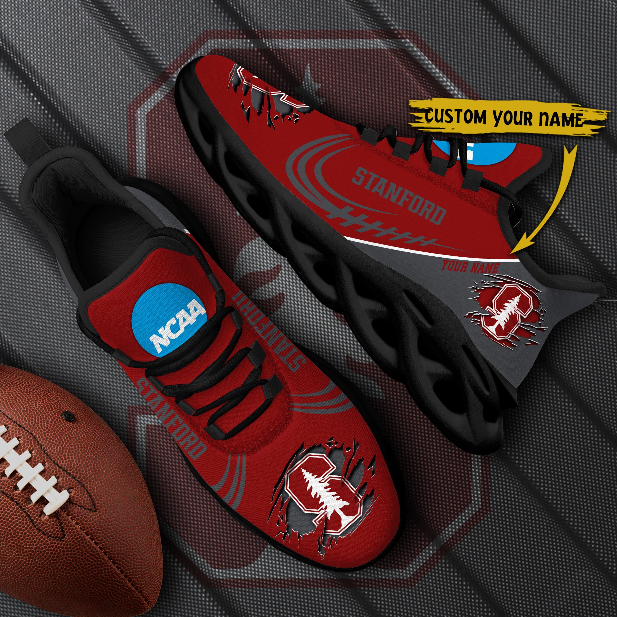 Stanford Cardinal Black Max Soul Shoes 2026 Versions Custom Name 016