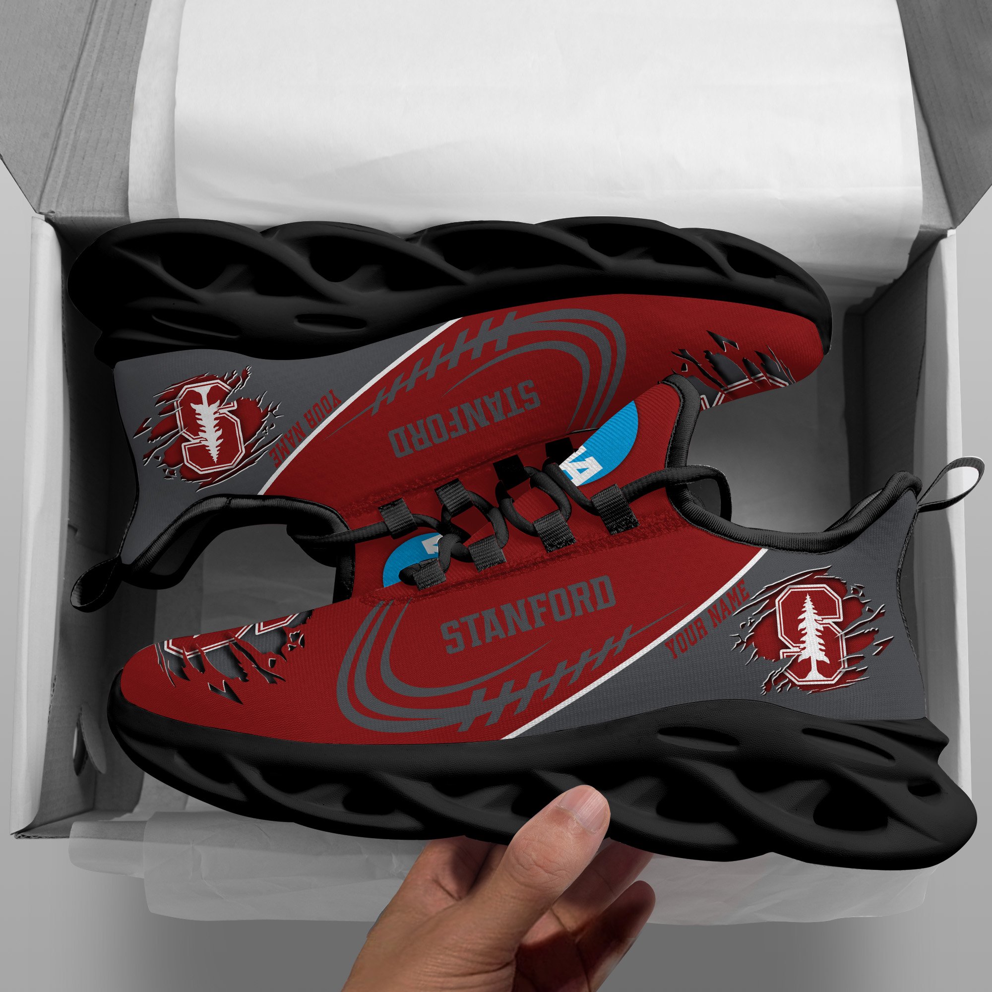 Stanford Cardinal Black Max Soul Shoes 2026 Versions Custom Name 016