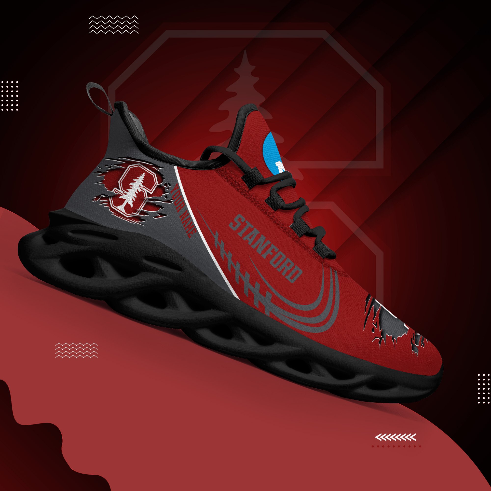 Stanford Cardinal Black Max Soul Shoes 2026 Versions Custom Name 016
