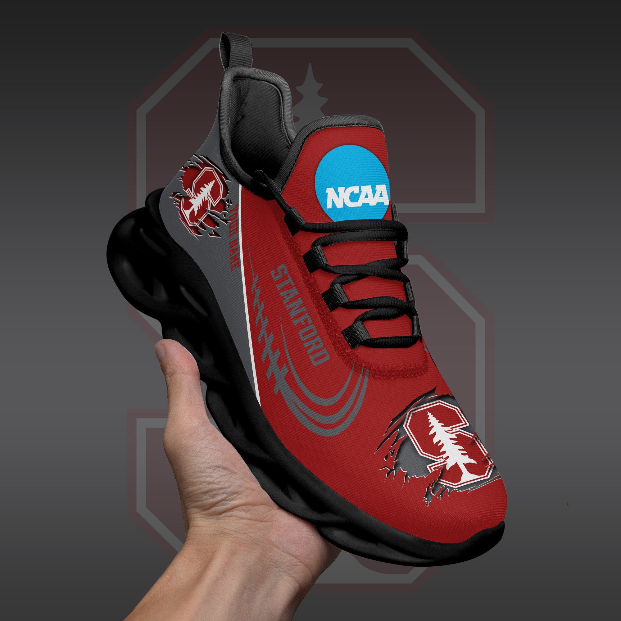 Stanford Cardinal Black Max Soul Shoes 2026 Versions Custom Name 016